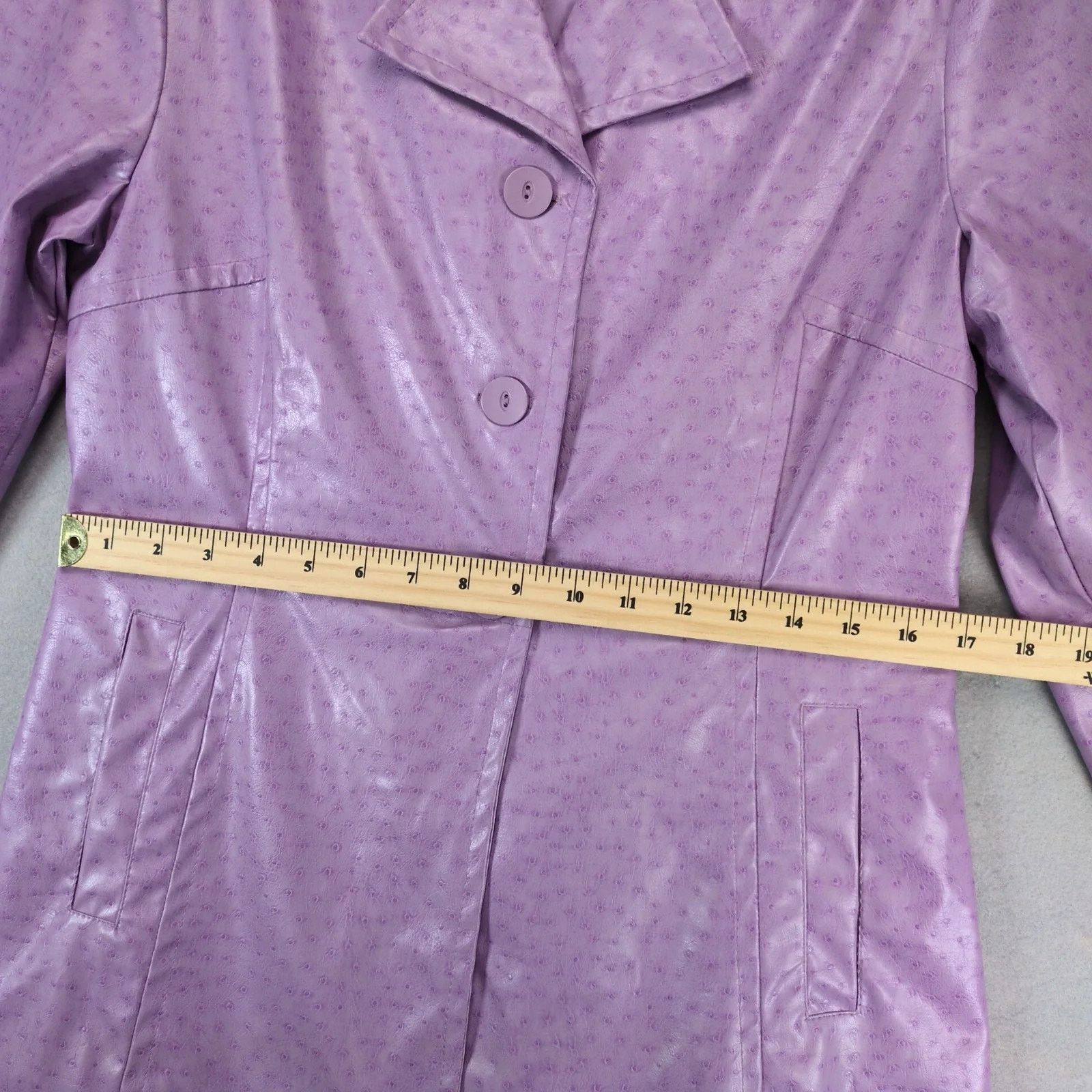 Other Static Purple Ostrich Embossed Faux Leather Coat Women's M Size M / US 6-8 / IT 42-44 - 7 Thumbnail
