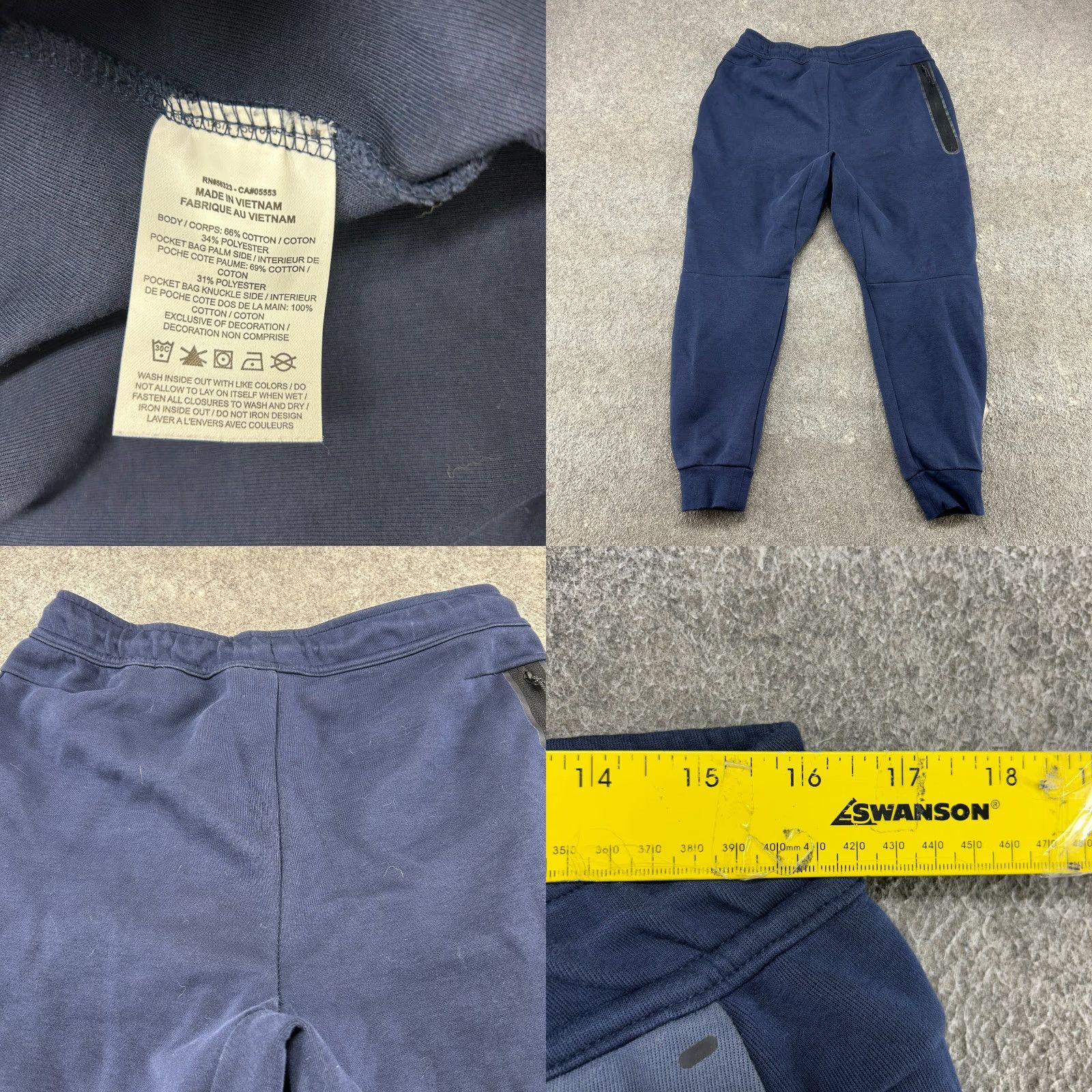 Nike Nike Pants Mens L Blue Navy Jogger Sweat Club Fleece Swoosh Drawstring Cotton Size US 33 - 8 Thumbnail