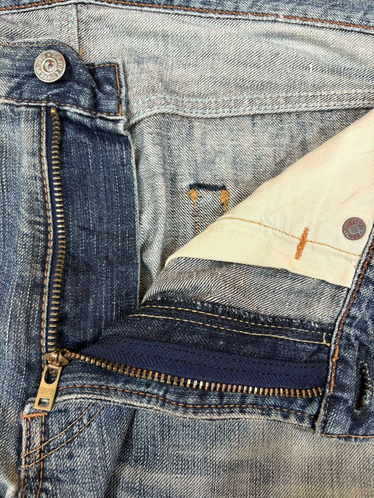 Edwin Vintage Edwin 503RV Mud Wash Distressed Loose Baggy Jeans Size US 36 / EU 52 - 9 Thumbnail