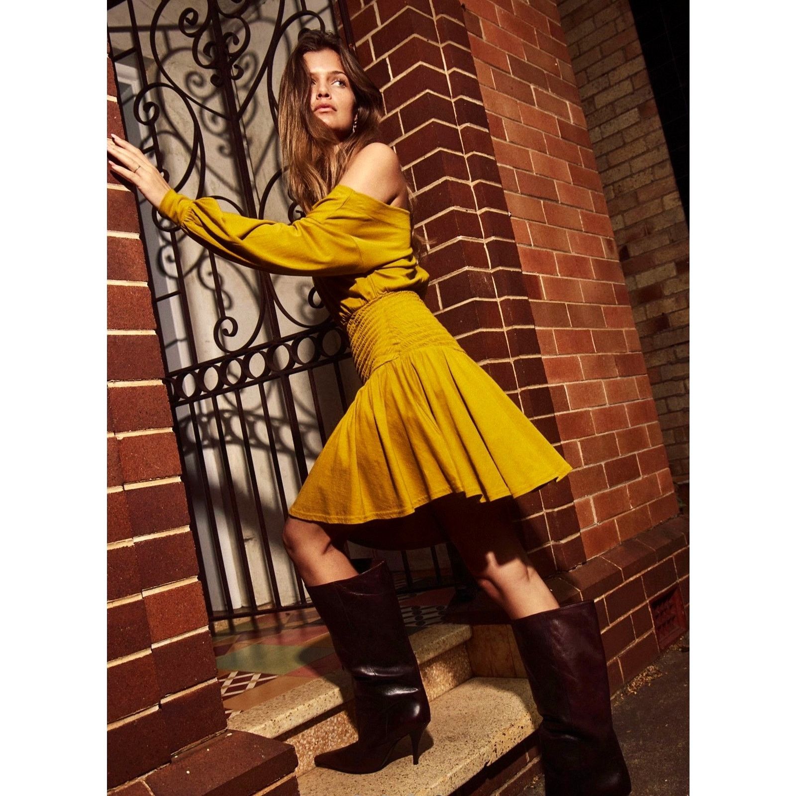 Free People Free People Scorching Hot Long Sleeve Mini Golden Palm S Size S / US 4 / IT 40 - 3 Thumbnail
