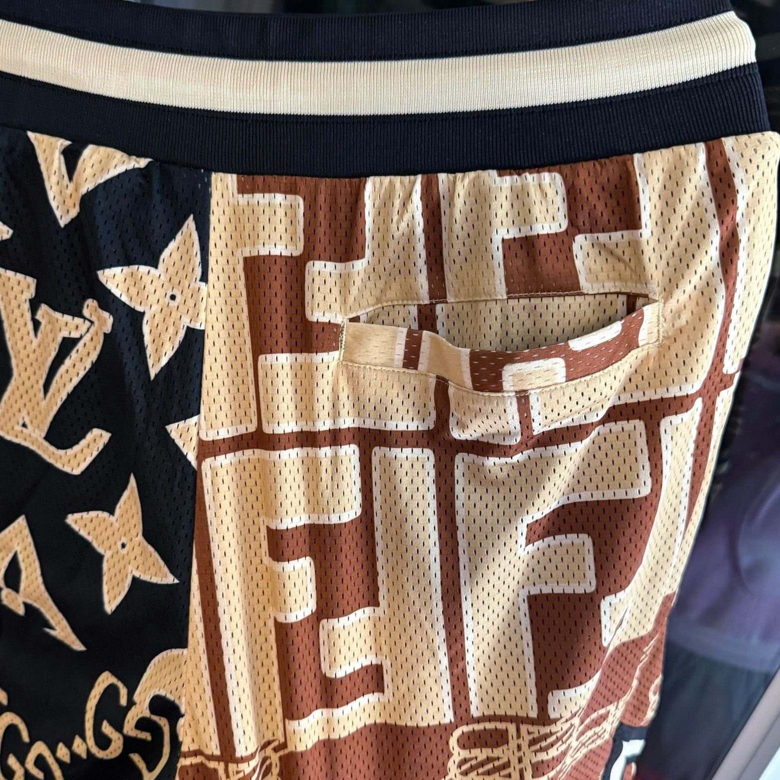 Market •NWT• SECRET CLUB OVERSIZED MONOGRAM MESH SHORTS size Large Size US 33 - 8 Thumbnail