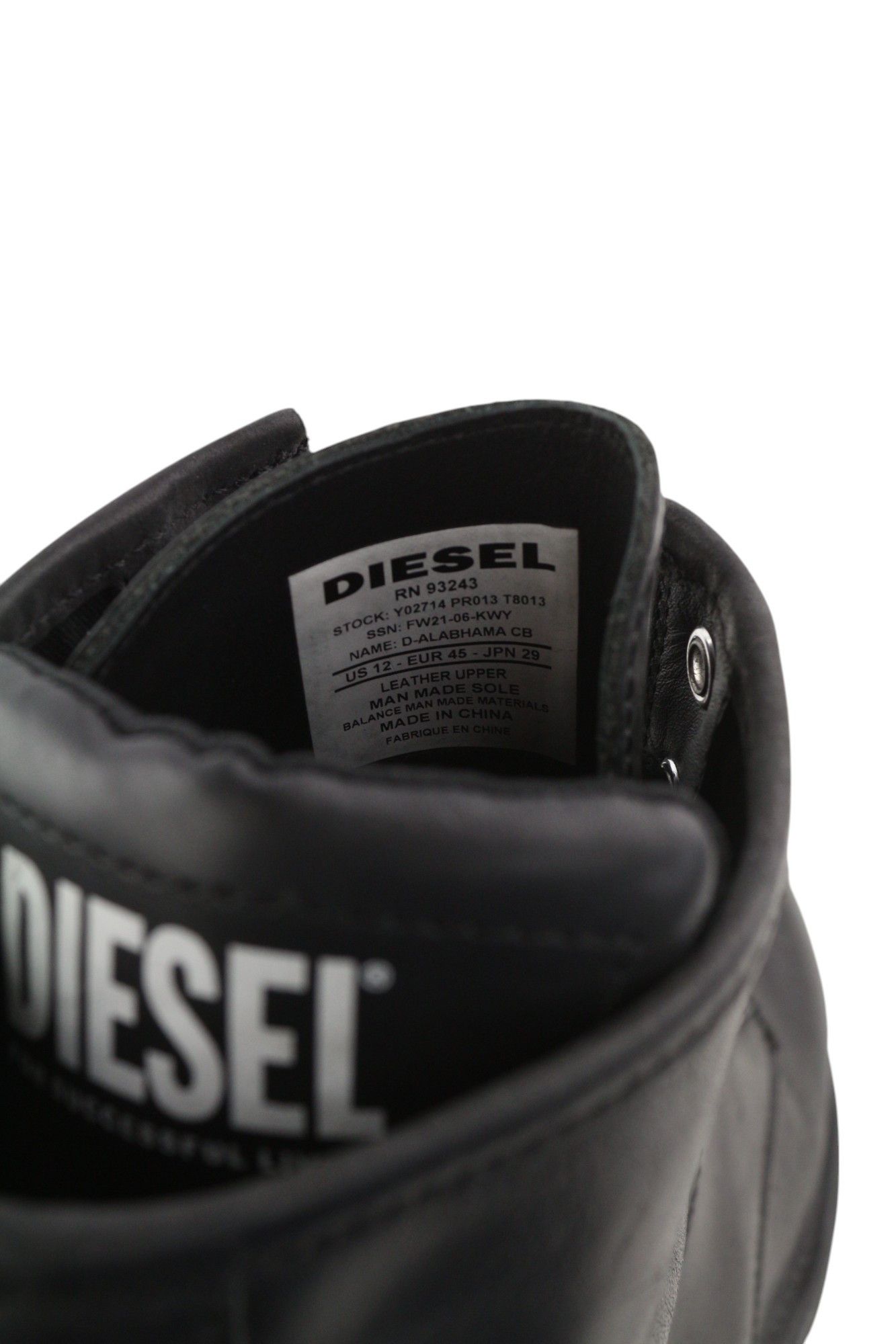 Diesel D-ALABHAMA CB EU45 Black Cow Leather 40603 Size US 12 / EU 45 - 11 Thumbnail