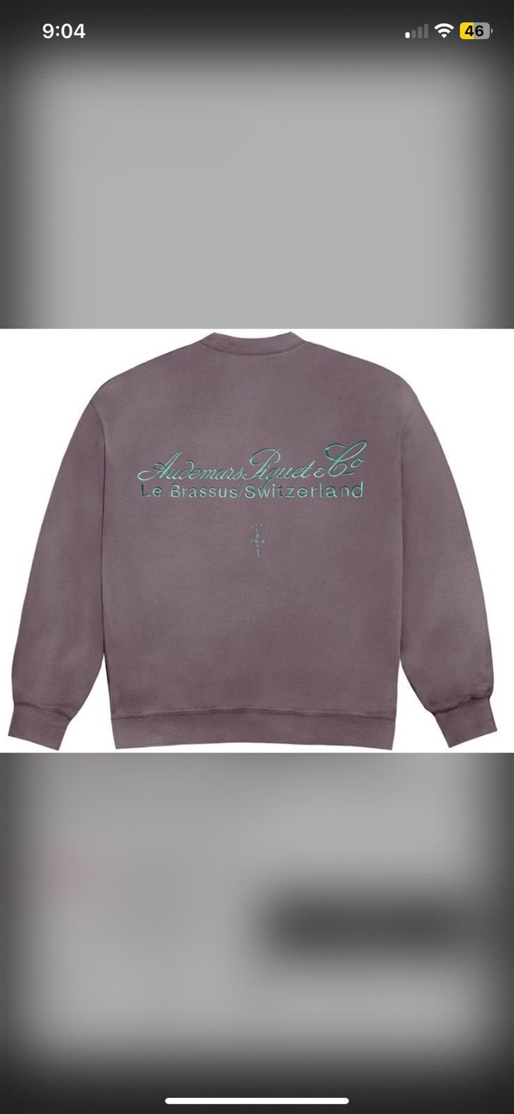 Travis Scott CJ x Audemars Piguet Logo II Crewneck Purple