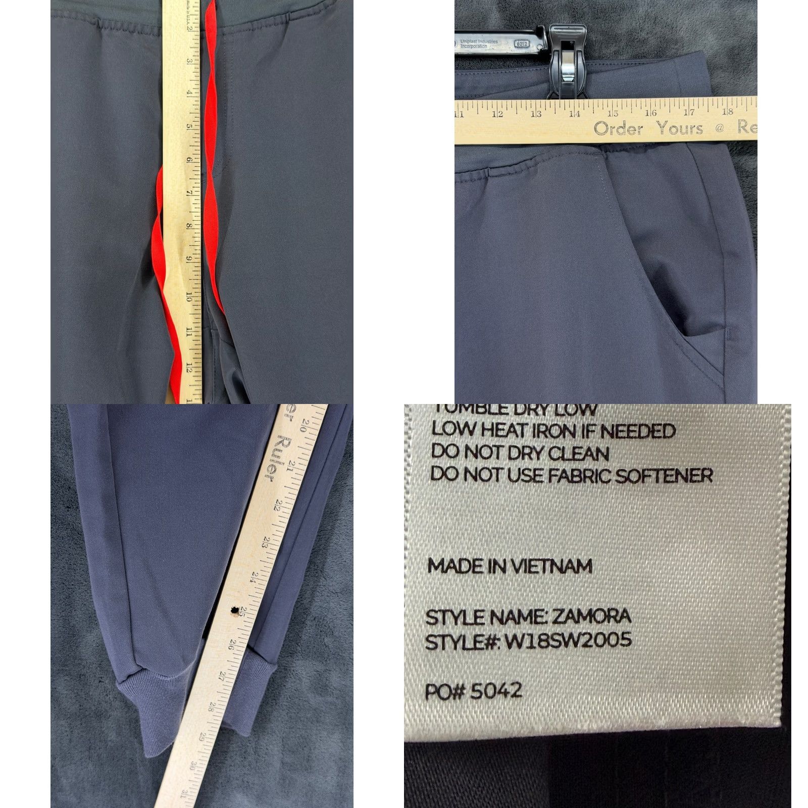 Vintage FIGS Zamora Jogger Scrub Pants Charcoal Gray Large Womens Joggers Size 36" / US 14 / IT 50 - 8 Thumbnail