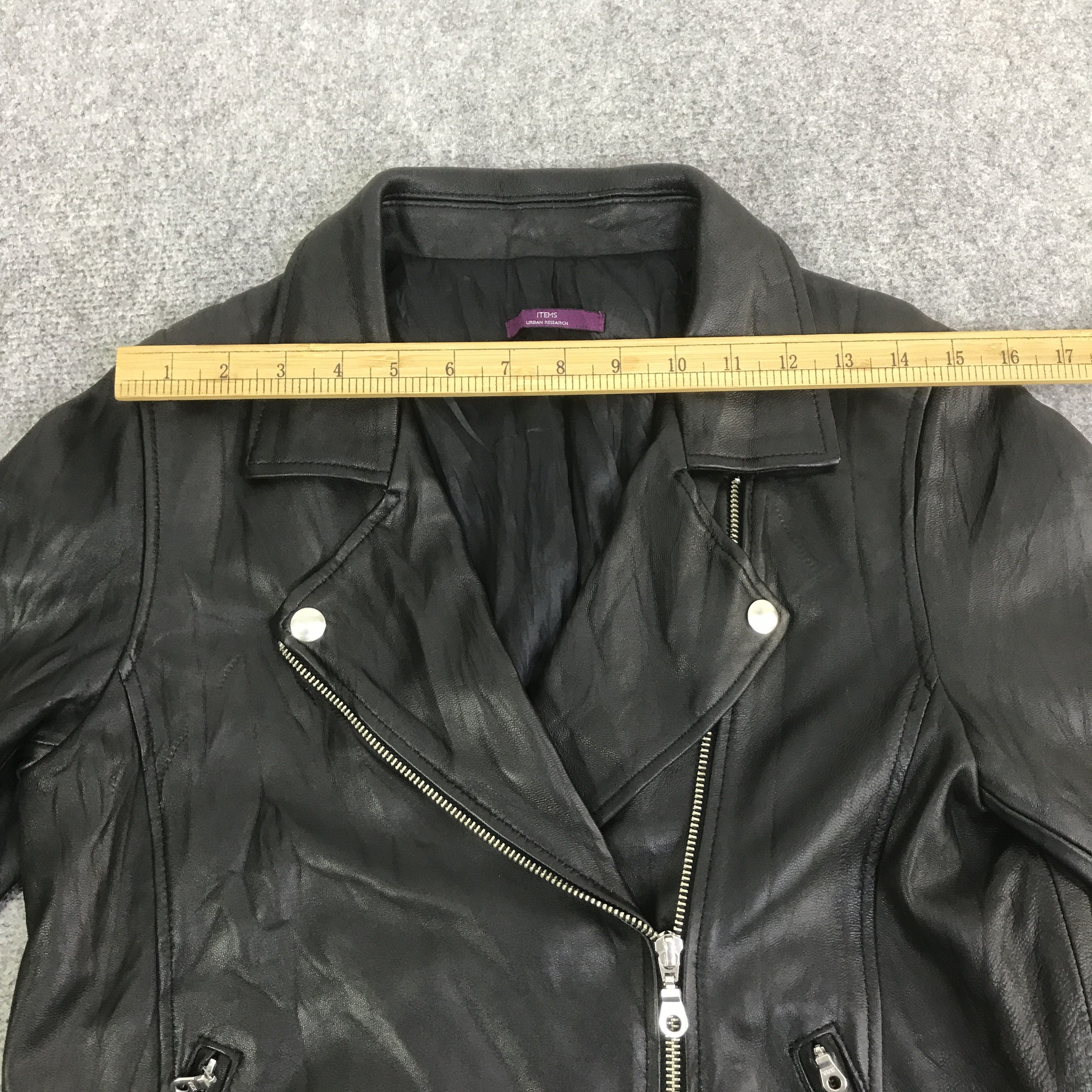 Japanese Brand URBAN RESEARCH BLACK LEATHER JACKET K132B16 Size US S / EU 44-46 / 1 - 6 Thumbnail