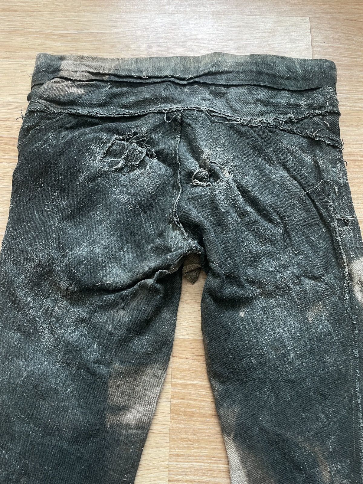 Vintage 1890-1910 Shepherds Pants (hemp + linen Shuttle loom woven) Size US 34 / EU 50 - 7 Thumbnail