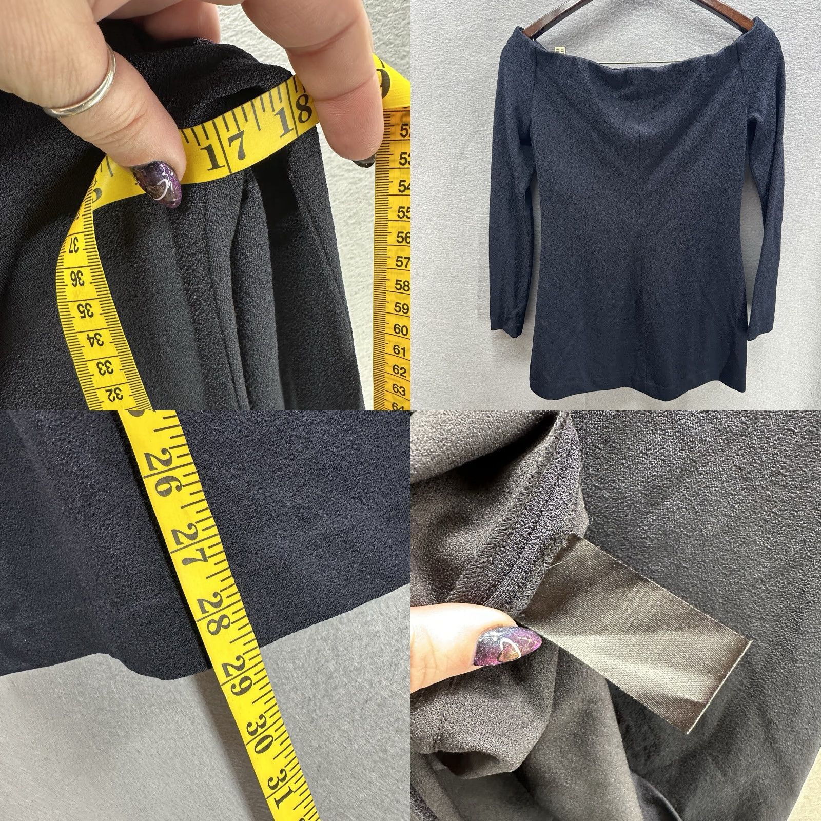 Tibi Tibi Women's Blouse S Chiffon Off Shoulder Black Vintage Quiet Luxury Bohemian Classic Satin Spring Summer Fall Winter Size S / US 4 / IT 40 - 8 Thumbnail
