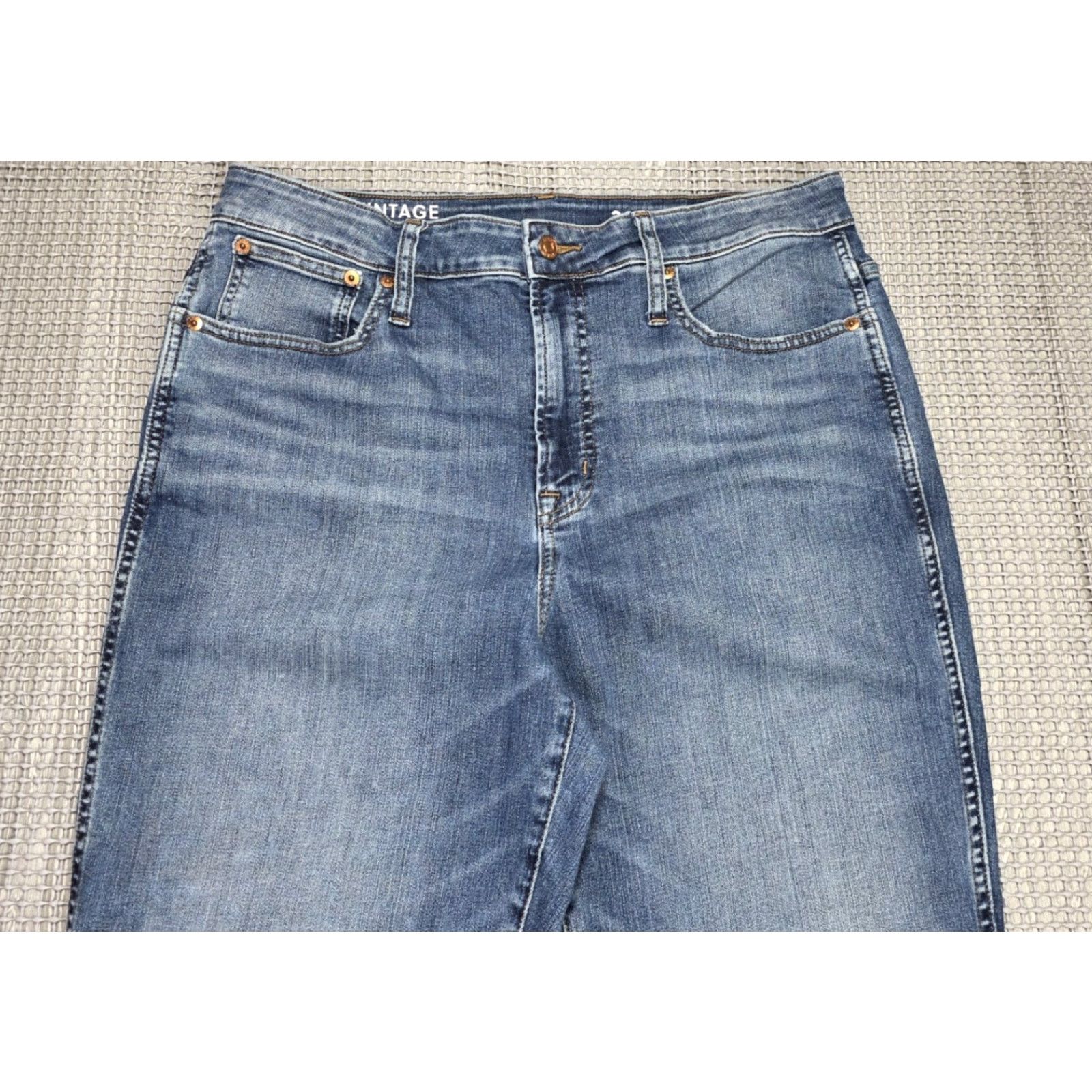 J.Crew VINTAGE J. CREW Jeans Slim Straight Blue 32 Tall 30 Distressed Medium Wash 32x30 Women's Jeans Size 24" / US 00 / IT 34 - 3 Thumbnail