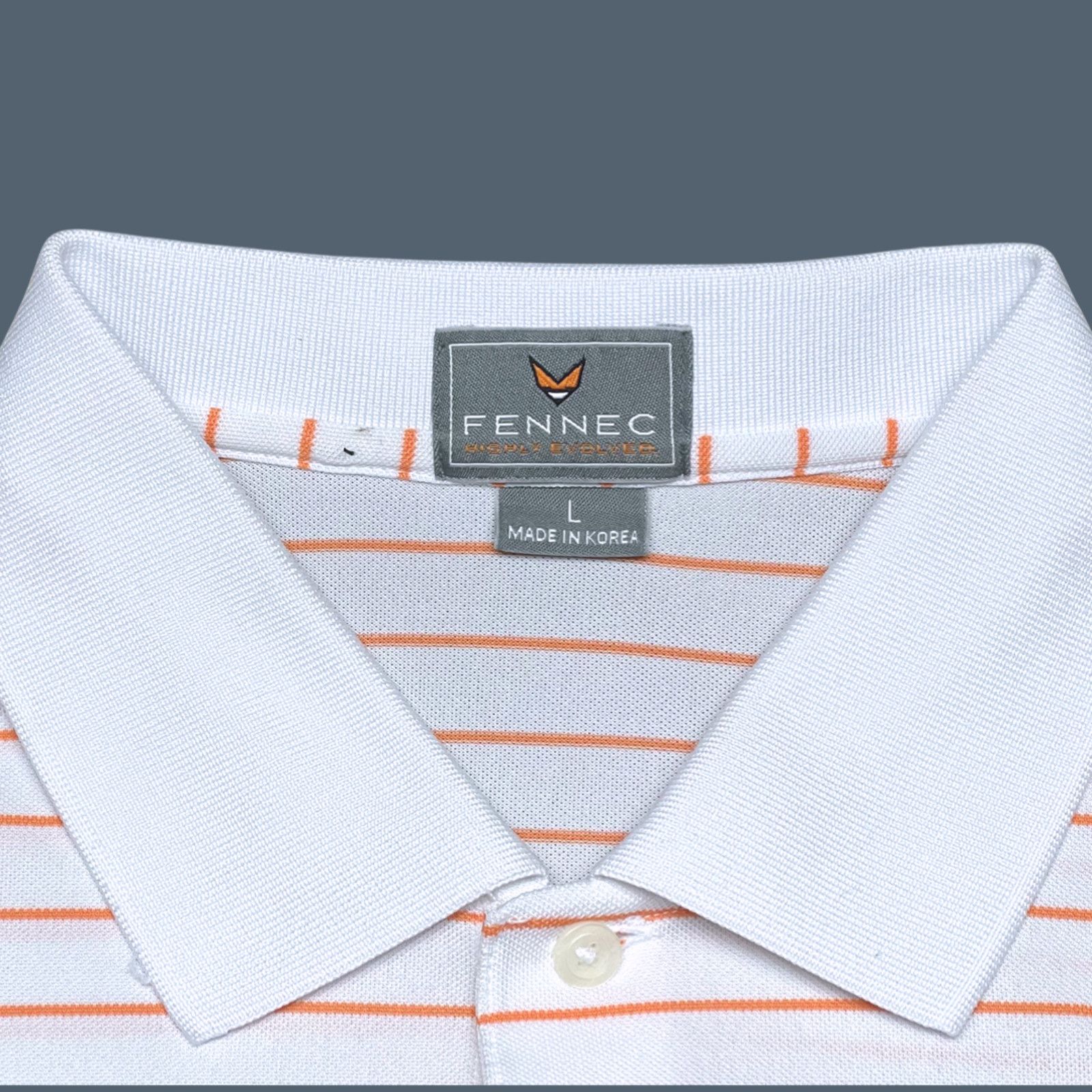 Other Fennec Golf Polo SS Mens White/Orange EUC Size L Size US L / EU 52-54 / 3 - 3 Thumbnail