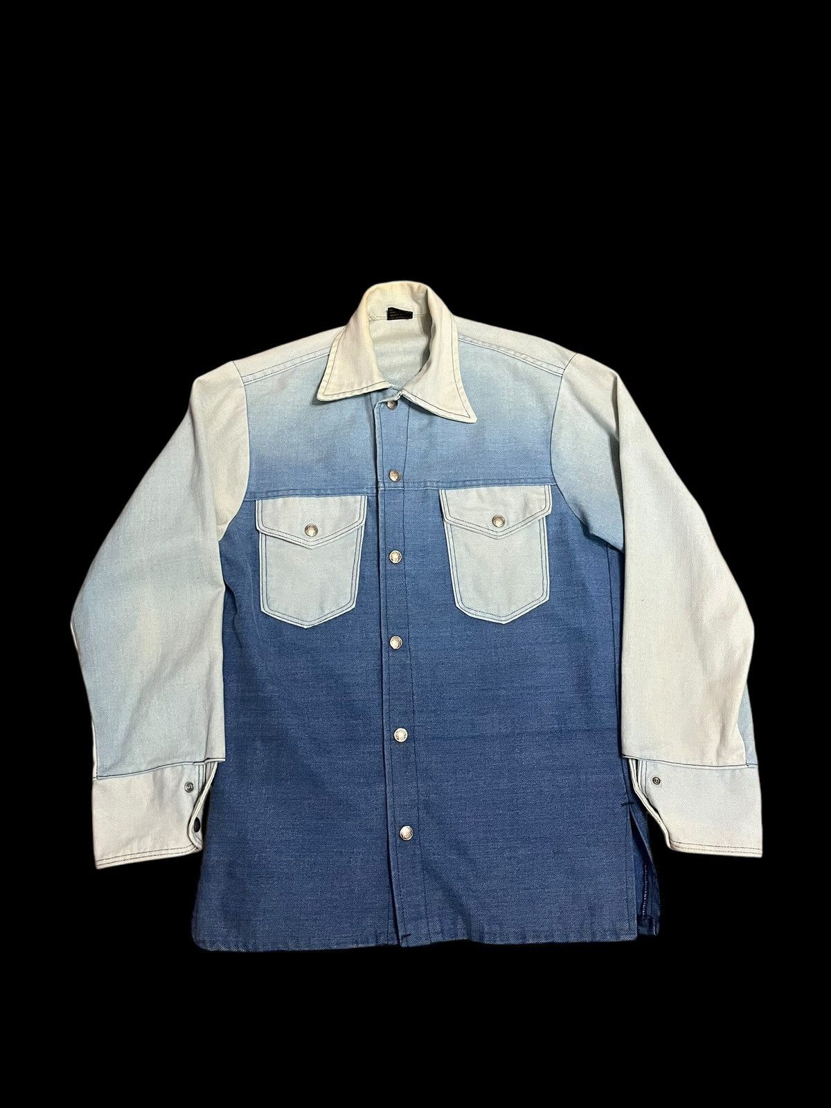 Vintage A Vintage Big Yank Two Tones Colour Snap Button Denim 70s Size US M / EU 48-50 / 2 - 2 Thumbnail