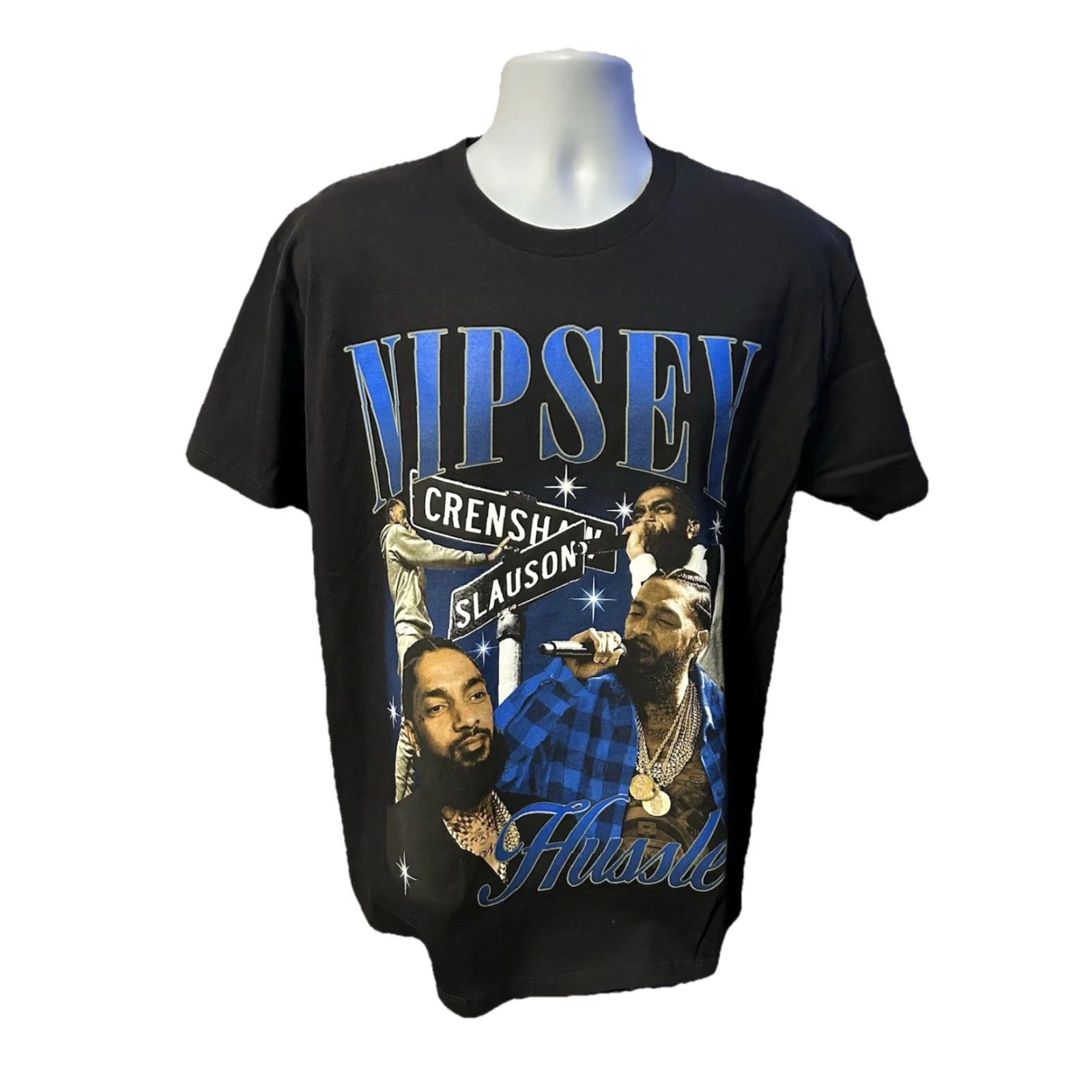 Vintage VINTAGE Nipsey Hustle Crenshaw Slauson Shirt Men L Black Short Sleeve Nipsey Hustle Shirt Graphic Print West Coast Hip Hop Rap Crew Neck 90s? No Size US L / EU 52-54 / 3 - 6 Thumbnail