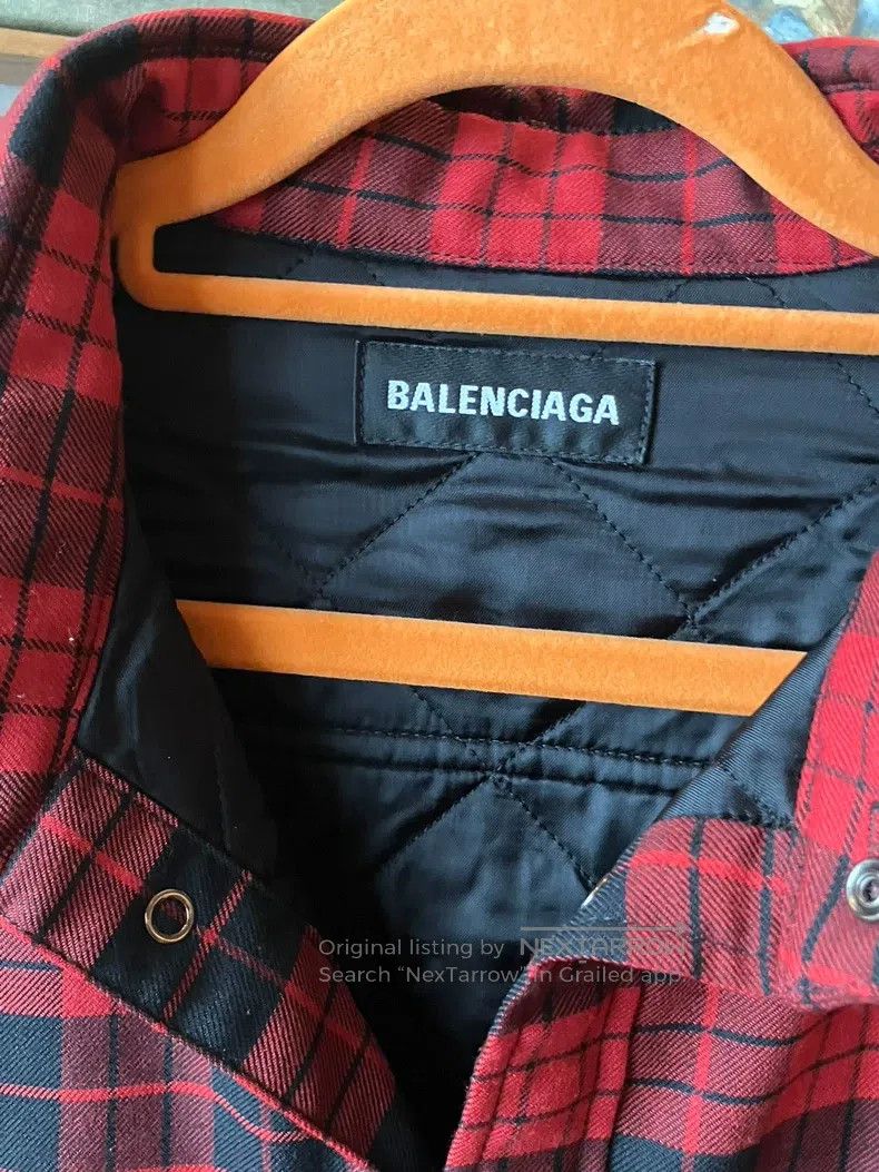 Balenciaga Balenciaga size 39 Red checkered long-sleeve cotton jacket Size US L / EU 52-54 / 3 - 5 Thumbnail