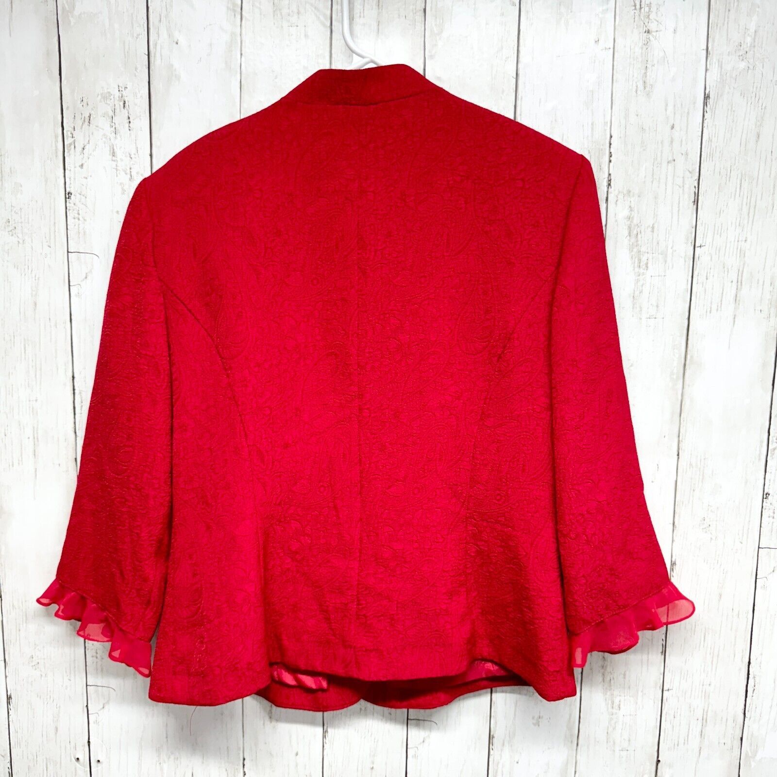 Other Plaza South Blazer Size 10 Red Laced Trim Cuff Button Down Size L / US 10 / IT 46 - 5 Thumbnail