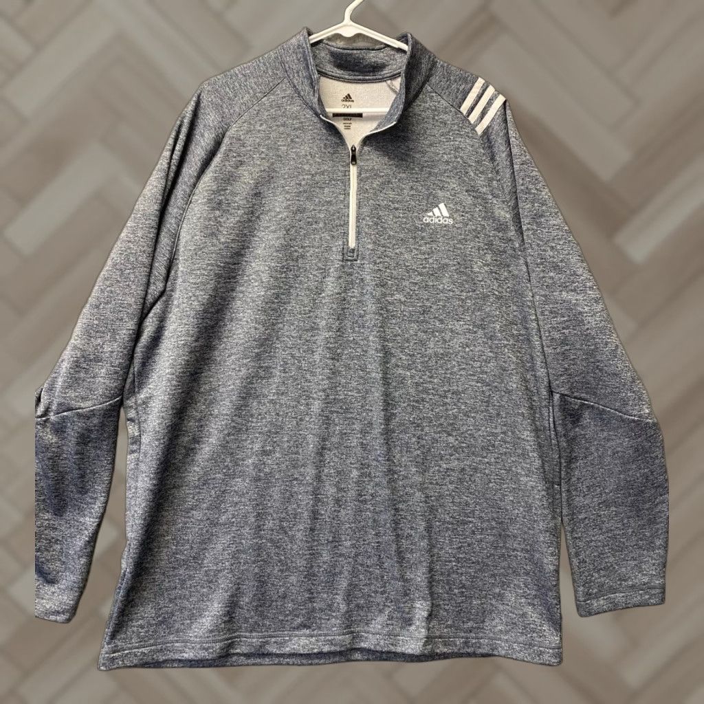 Adidas VINTAGE Adidas Sweatshirt Pullover Mens 2XL Activewear Long Sleeve Gray Lightweight Casual 1/4 Zip Men Size US XXL / EU 58 / 5 - 1 Thumbnail