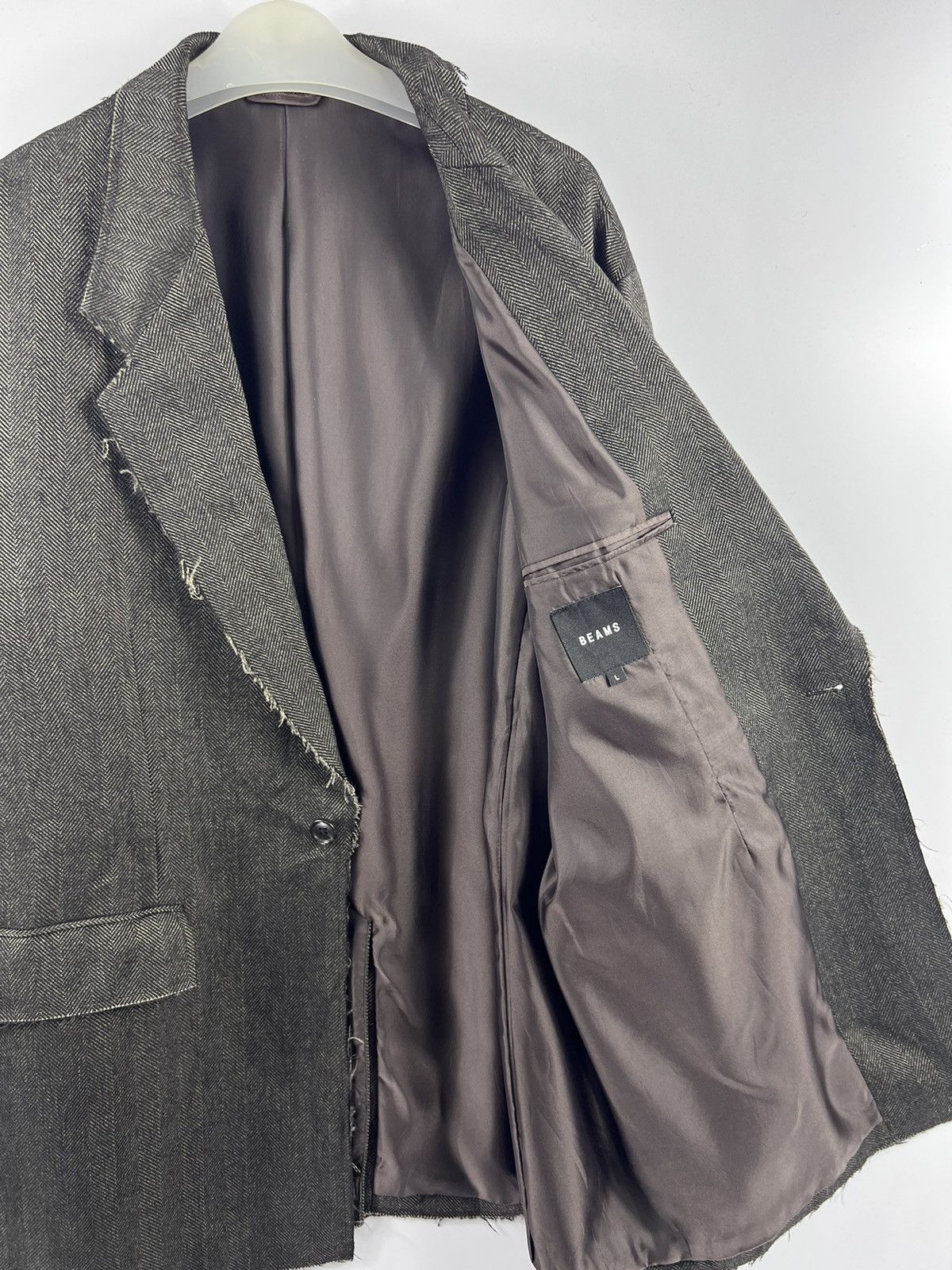 Beams Plus 🔥 Herringbone Trashed Design Beams Japan OverCoat - L Size US L / EU 52-54 / 3 - 8 Thumbnail