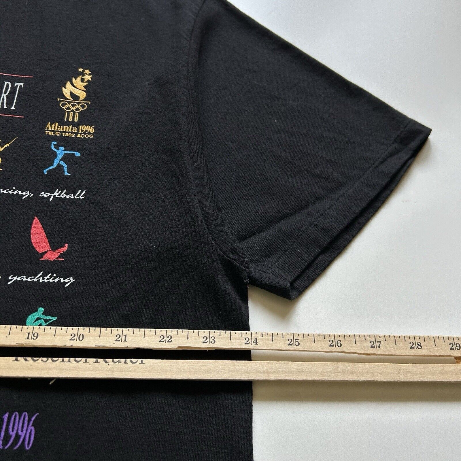 USA Olympics Vintage 90s 1996 Atlanta Olympic Games USA T Shirt XL Black Size US XL / EU 56 / 4 - 4 Thumbnail