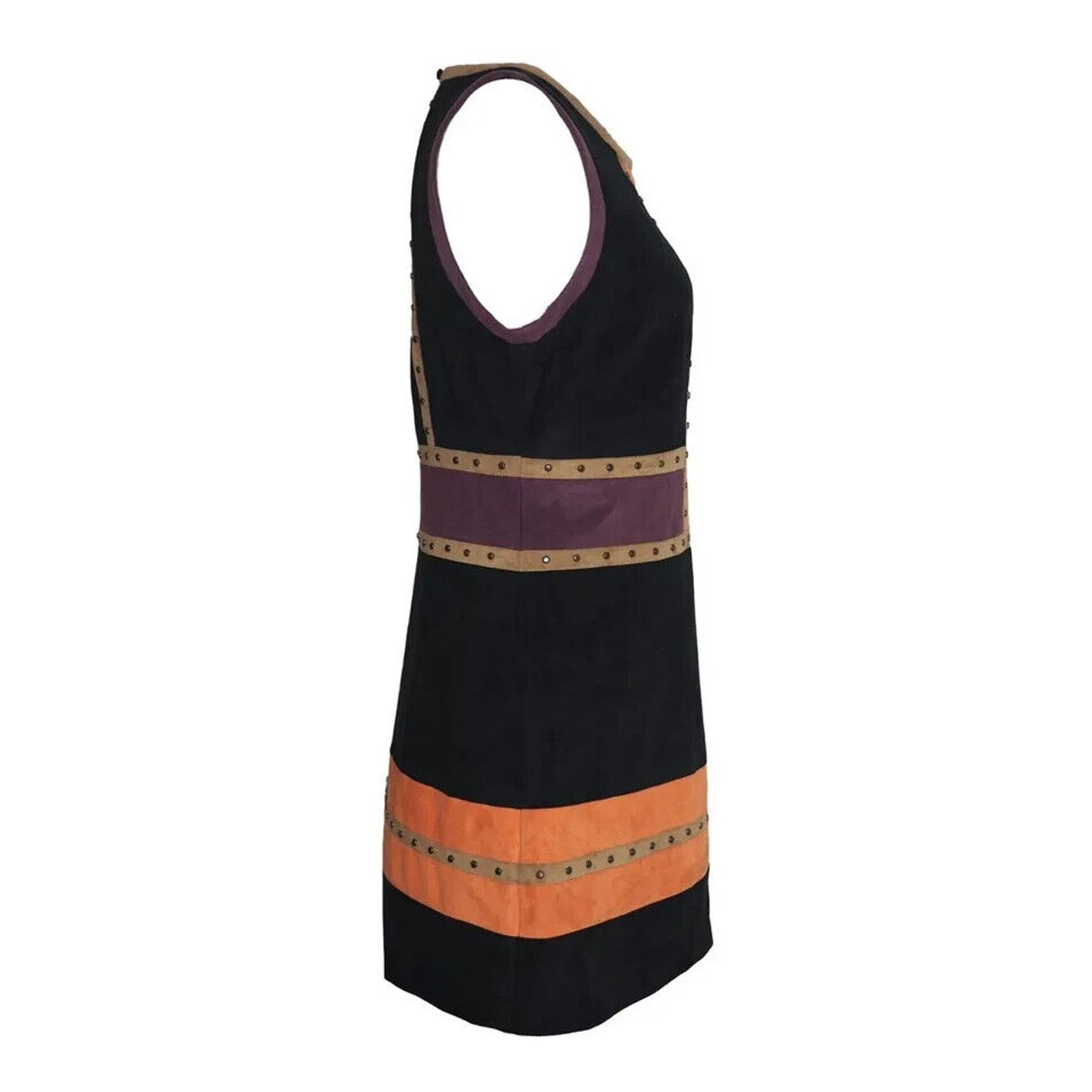 Abercrombie & Fitch ABERCROMBIE & FITCH RETRO 70'S FAUX SUEDE COLOR BLOCK DRESS Size XS / US 0-2 / IT 36-38 - 2 Thumbnail