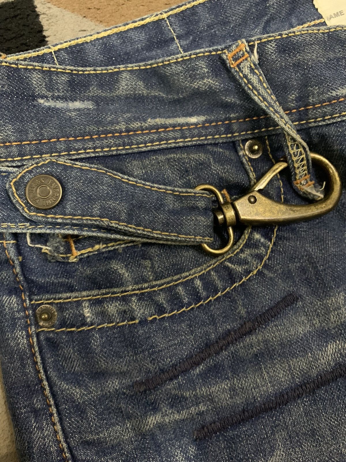 Tornado Mart Vintage Jimmy Taverniti Studded Flare Distress Grunge Jeans Size US 31 - 5 Thumbnail