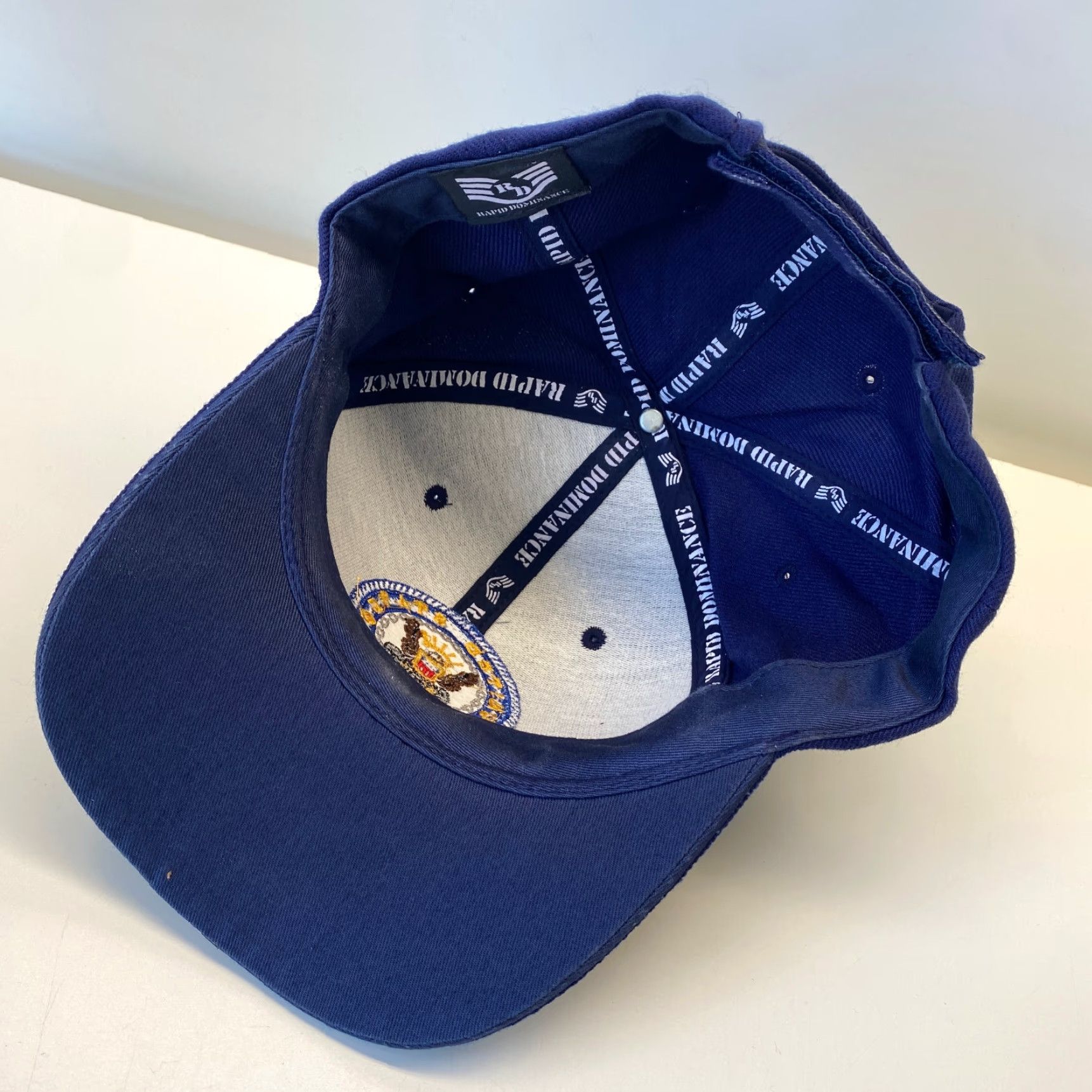 Vintage VINTAGE Rapid Dominance Navy Hat Navy Blue Eagle Seal Strapback Adjustable Baseball Cap Mens United States USA Navy Cap Size ONE SIZE - 6 Thumbnail