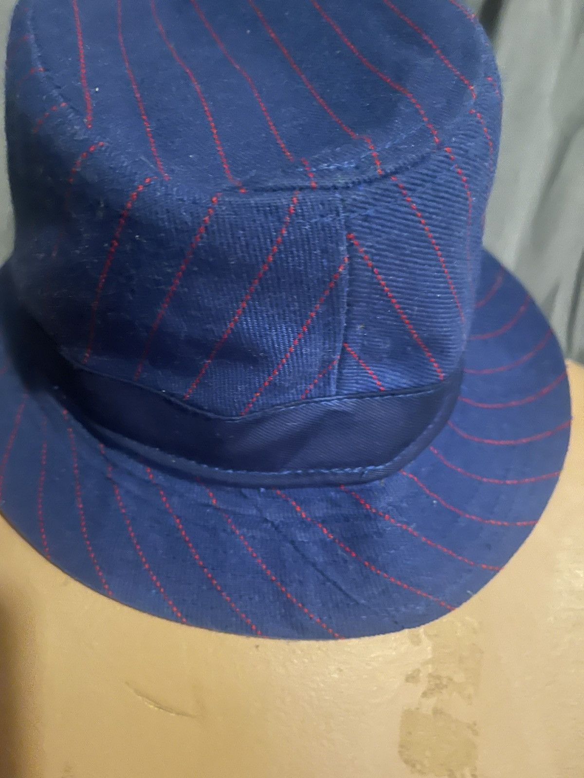 Cooperstown Collection orig vintage Cubs Bucket Hat Pinstripe 90sMLB Blue Red S Size ONE SIZE - 5 Thumbnail