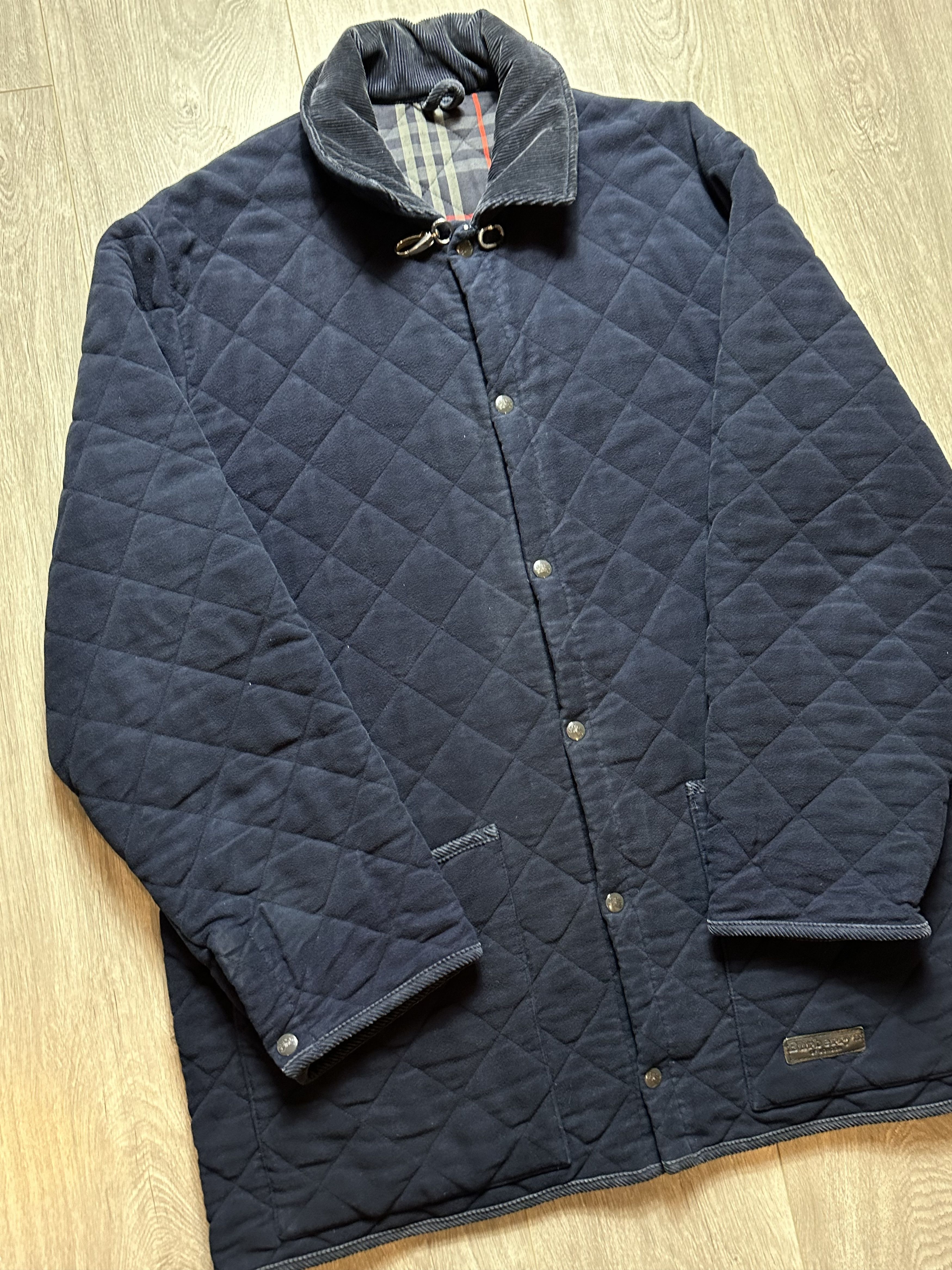 Burberry × Vintage Vintage Quilted Burberry Lined Smokers / Overcoat Jacket Size US L / EU 52-54 / 3 - 3 Thumbnail