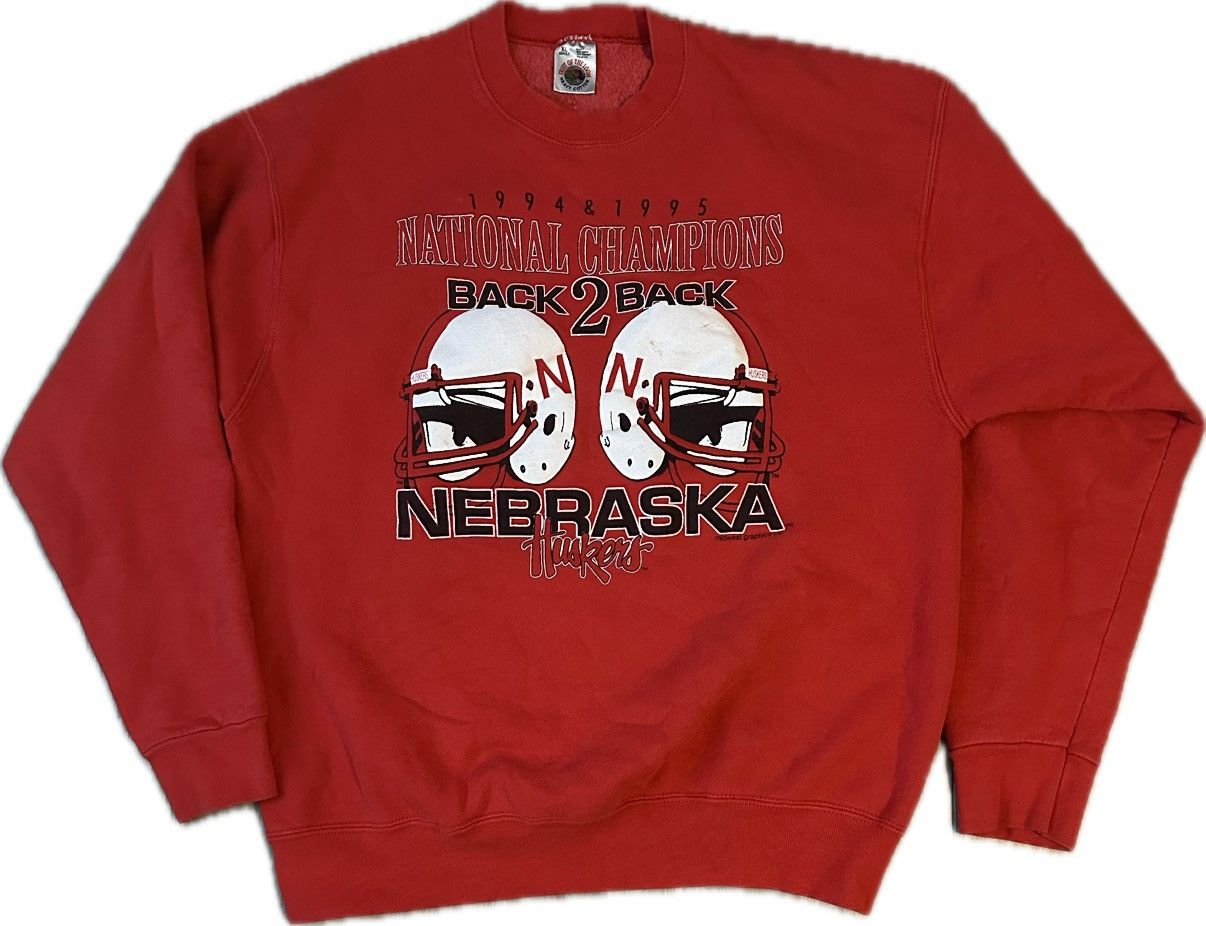 Fruit Of The Loom × Vintage 1995 Nebraska huskers crewneck Size US XL / EU 56 / 4 - 2 Thumbnail