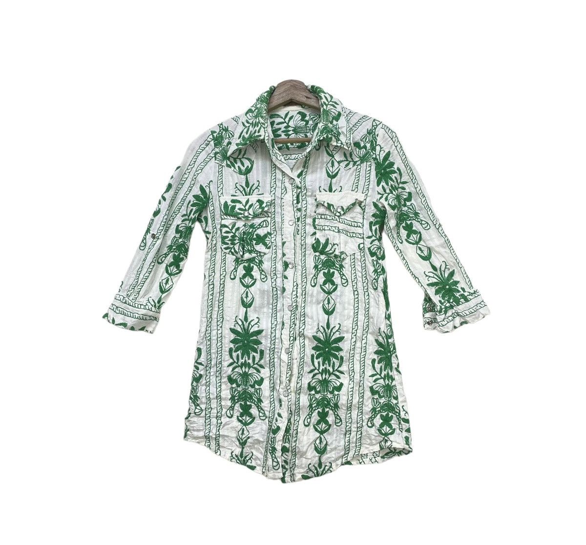 Japanese Brand × Vintage Vintage Western Floral Snap Button Embroidery Size S / US 4 / IT 40 - 1 Thumbnail