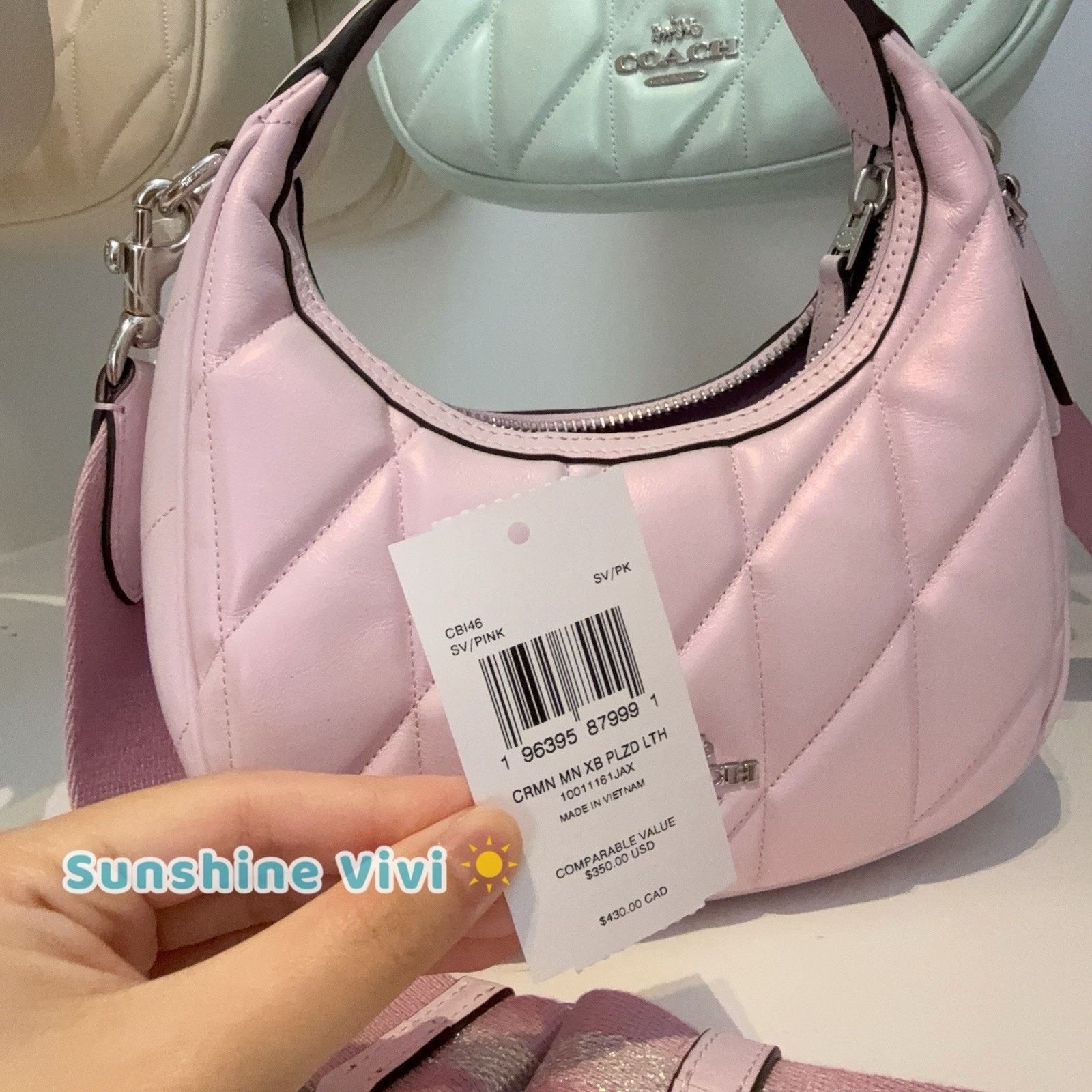 Coach NWT Coach Carmen Mini Crossbody Bag CBI46 Silver/Pink Size ONE SIZE - 4 Thumbnail