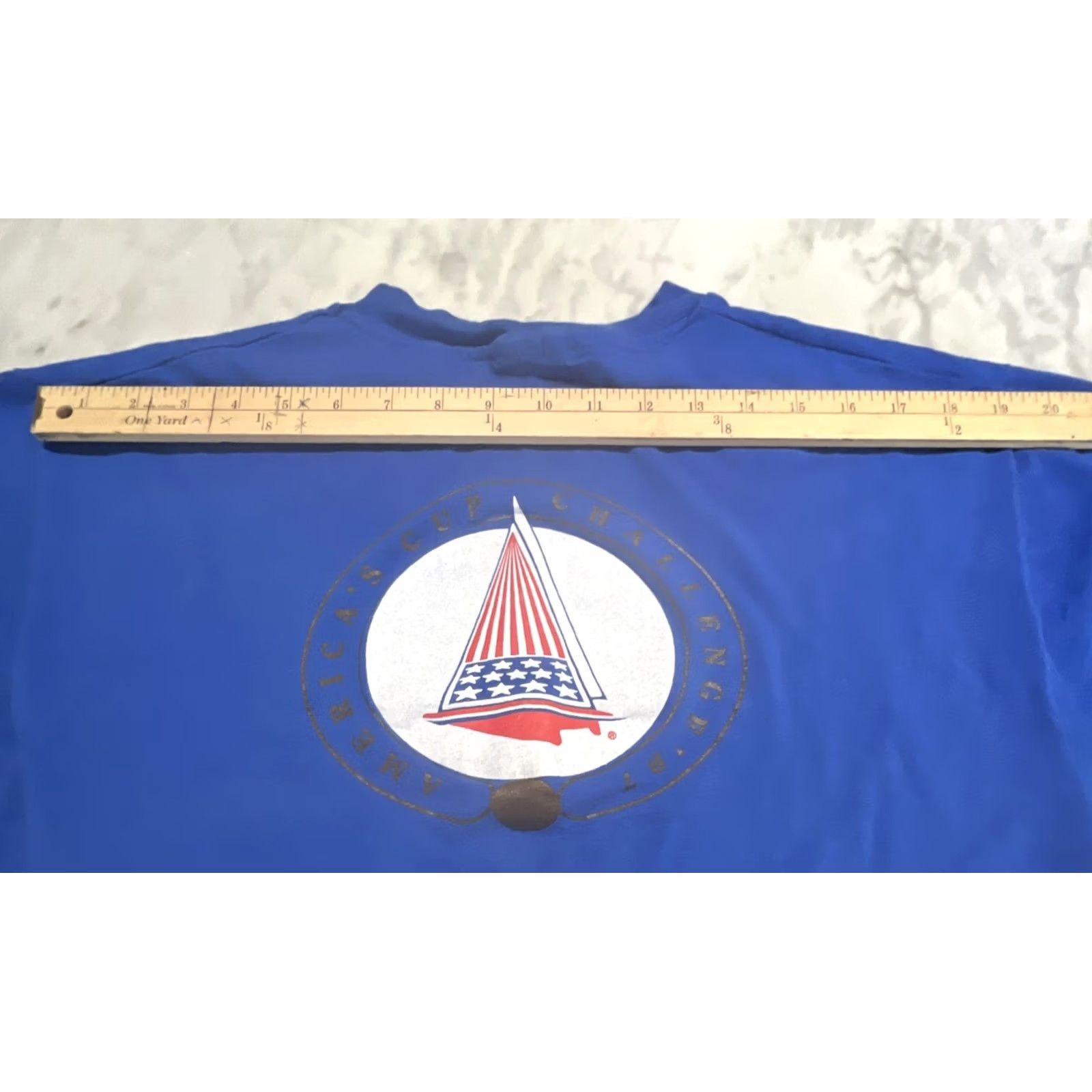 Vintage VINTAGE America’s Cup Challenge Shirt L Blue 1987 Newport Ca Short Sleeve Cotton Mens Size US L / EU 52-54 / 3 - 4 Thumbnail
