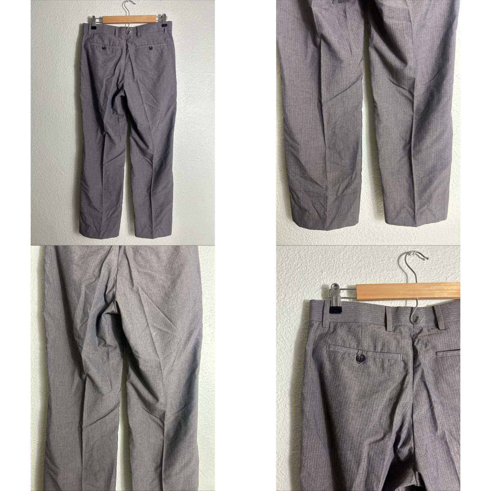 Banana Republic Banana Republic Women 29x28 Gray Pinstripe Polyester Viscose Dress Pants Size 29" - 8 Thumbnail