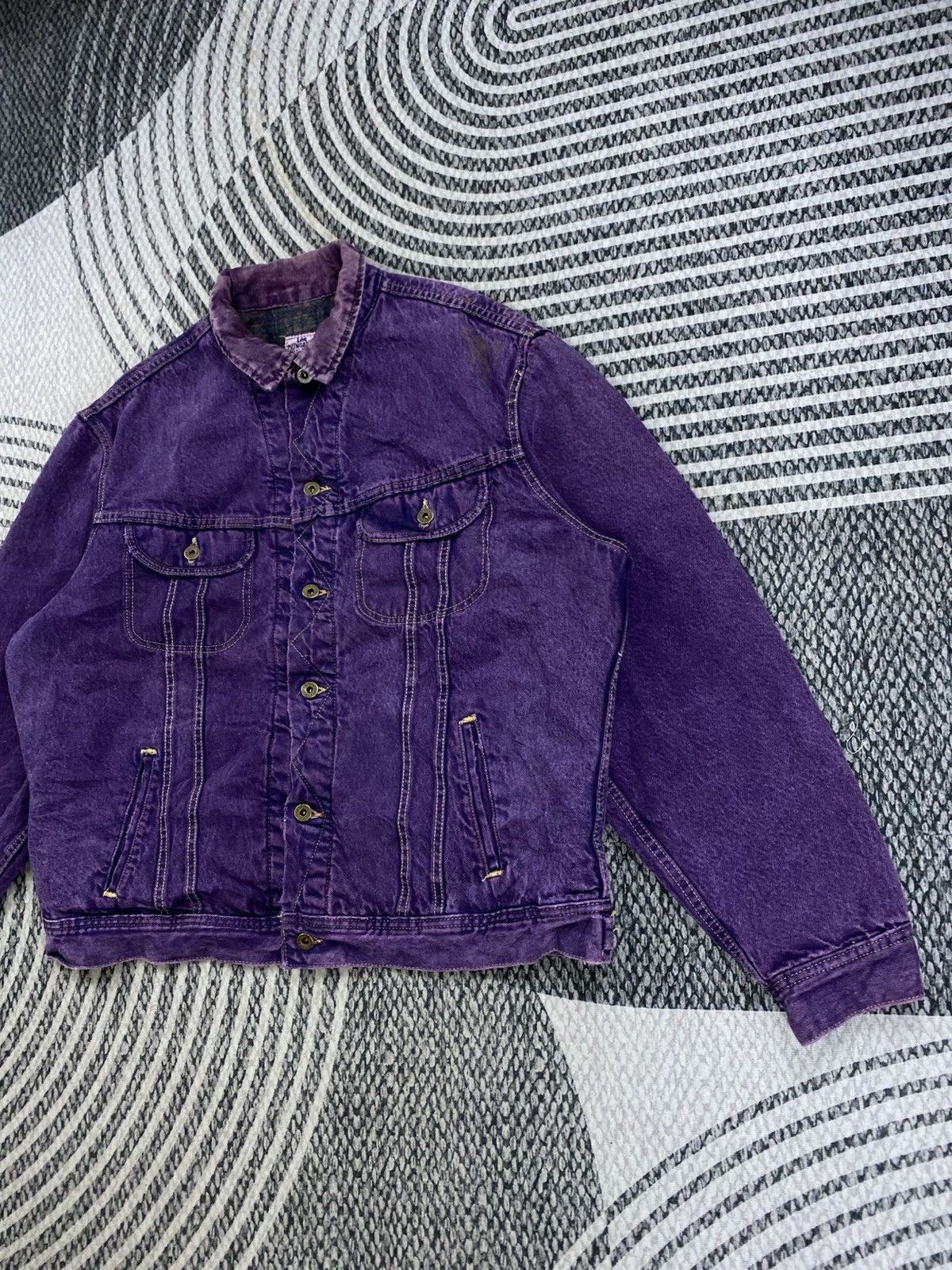 Vintage 80s LEE Dungarees Multipocket Purple Denim Jacket