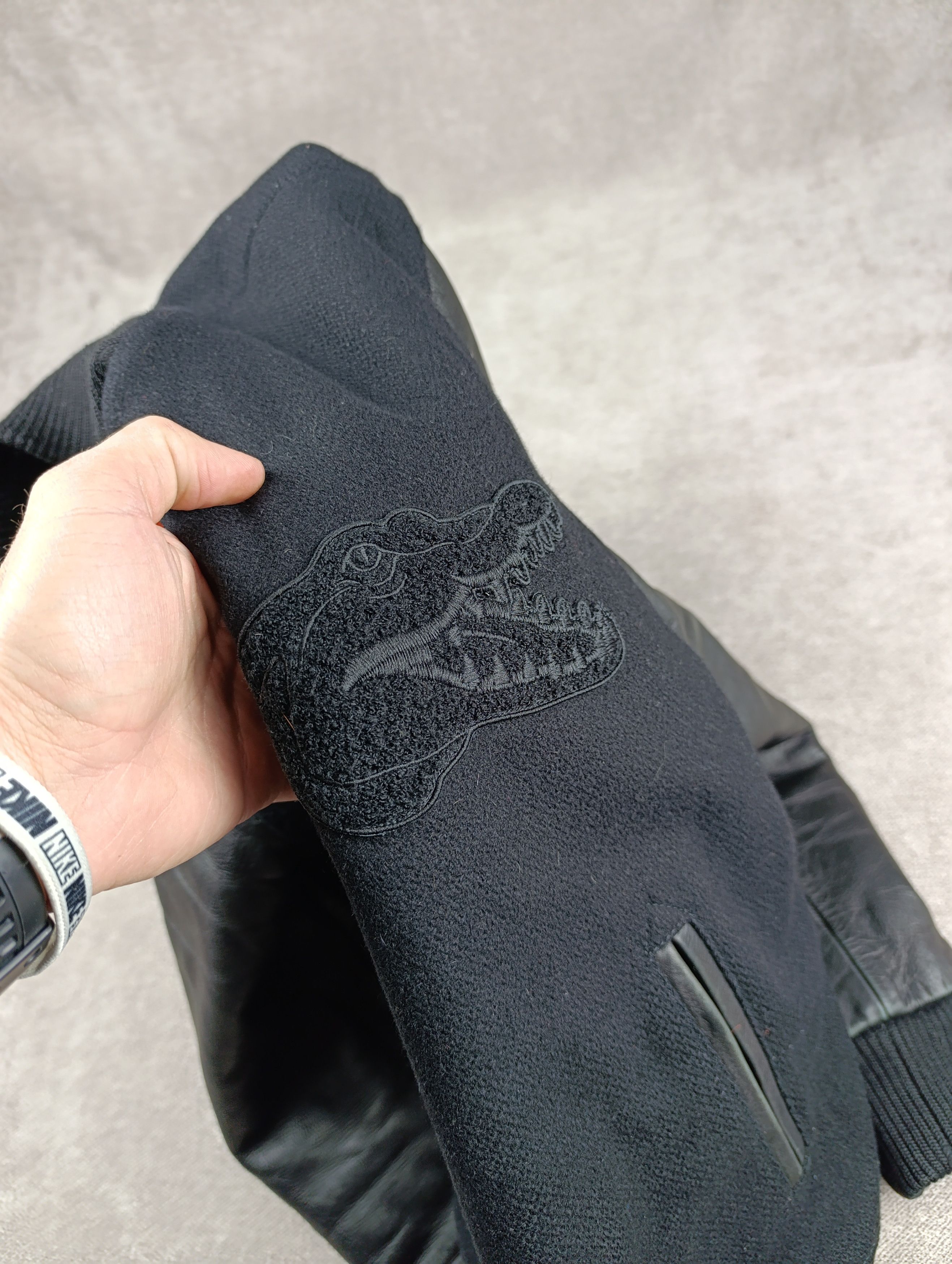 Lacoste Lacoste Live Black Leather Varsity Wool Jacket Mens Size US M / EU 48-50 / 2 - 6 Thumbnail