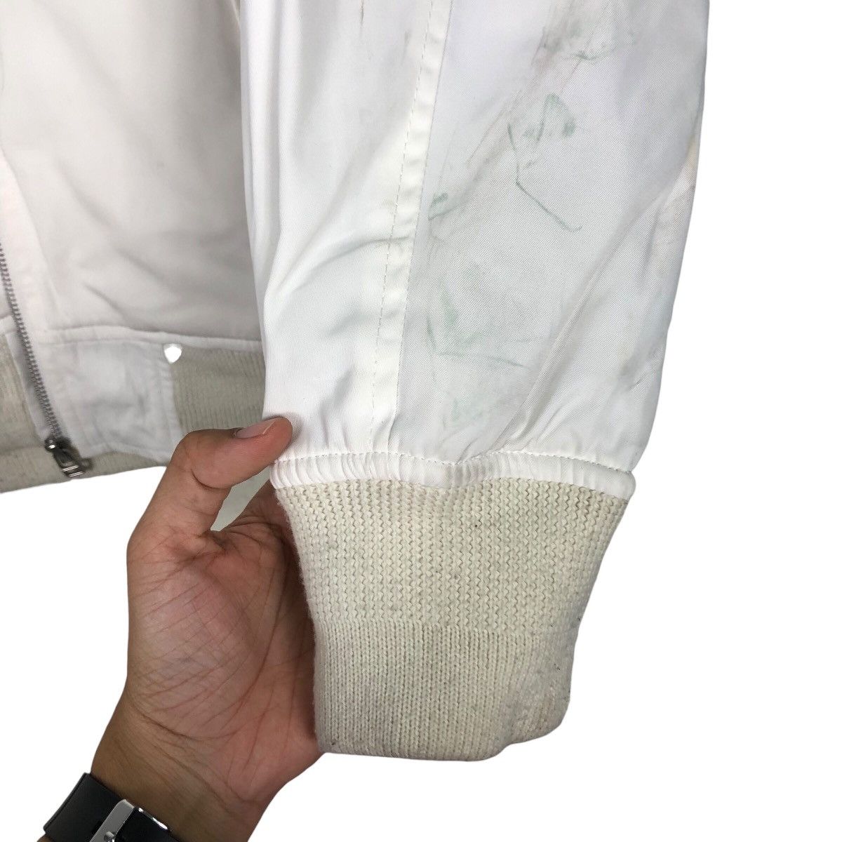 Japanese Brand 📌Rich White Vtg Bomber Jacket Urban Research Issey Miyake Size US M / EU 48-50 / 2 - 16 Thumbnail