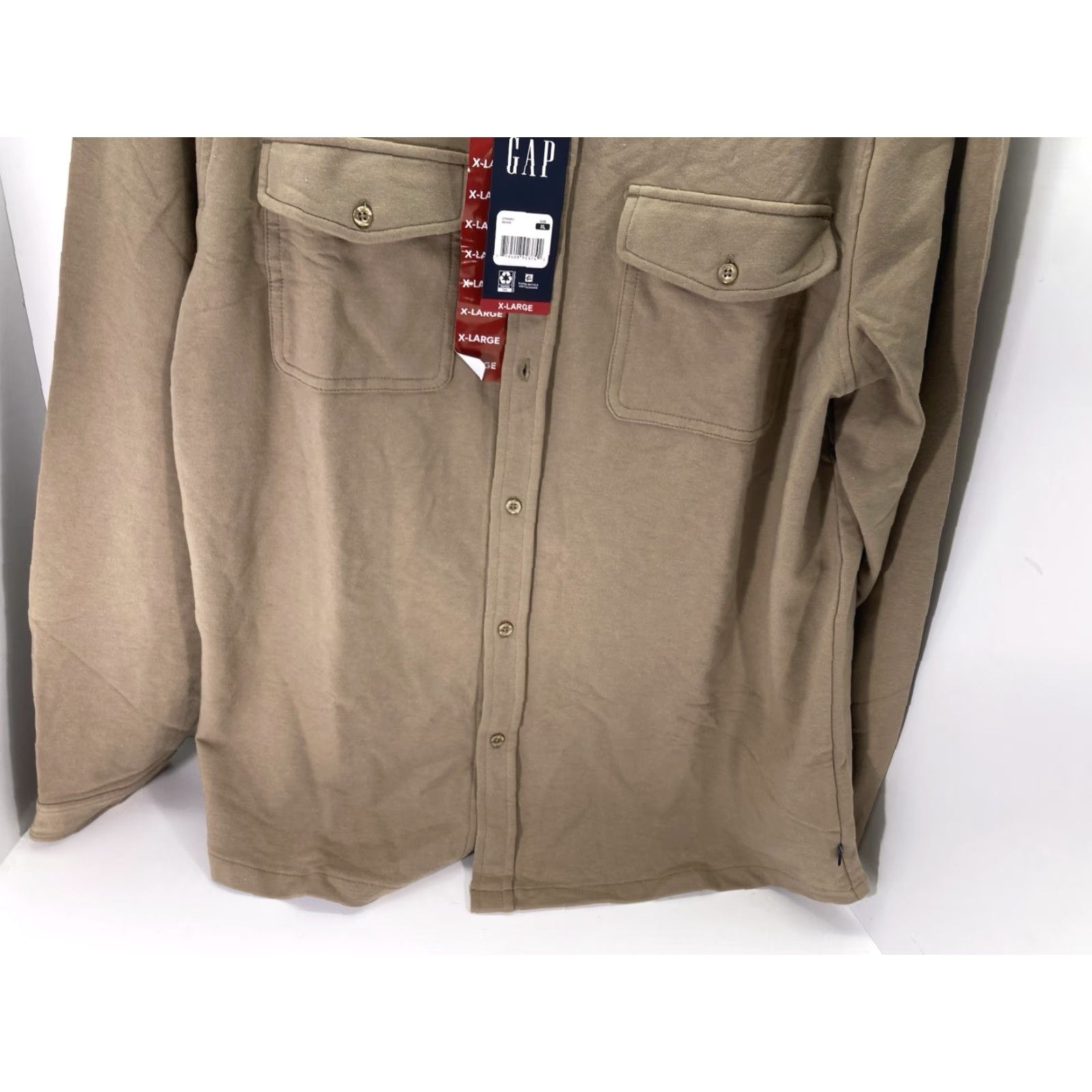 Gap Gap Knit Shirt Men XL Brown Button Long Sleeve Cotton Blend Stretch NWT Shirt Size US XL / EU 56 / 4 - 3 Thumbnail