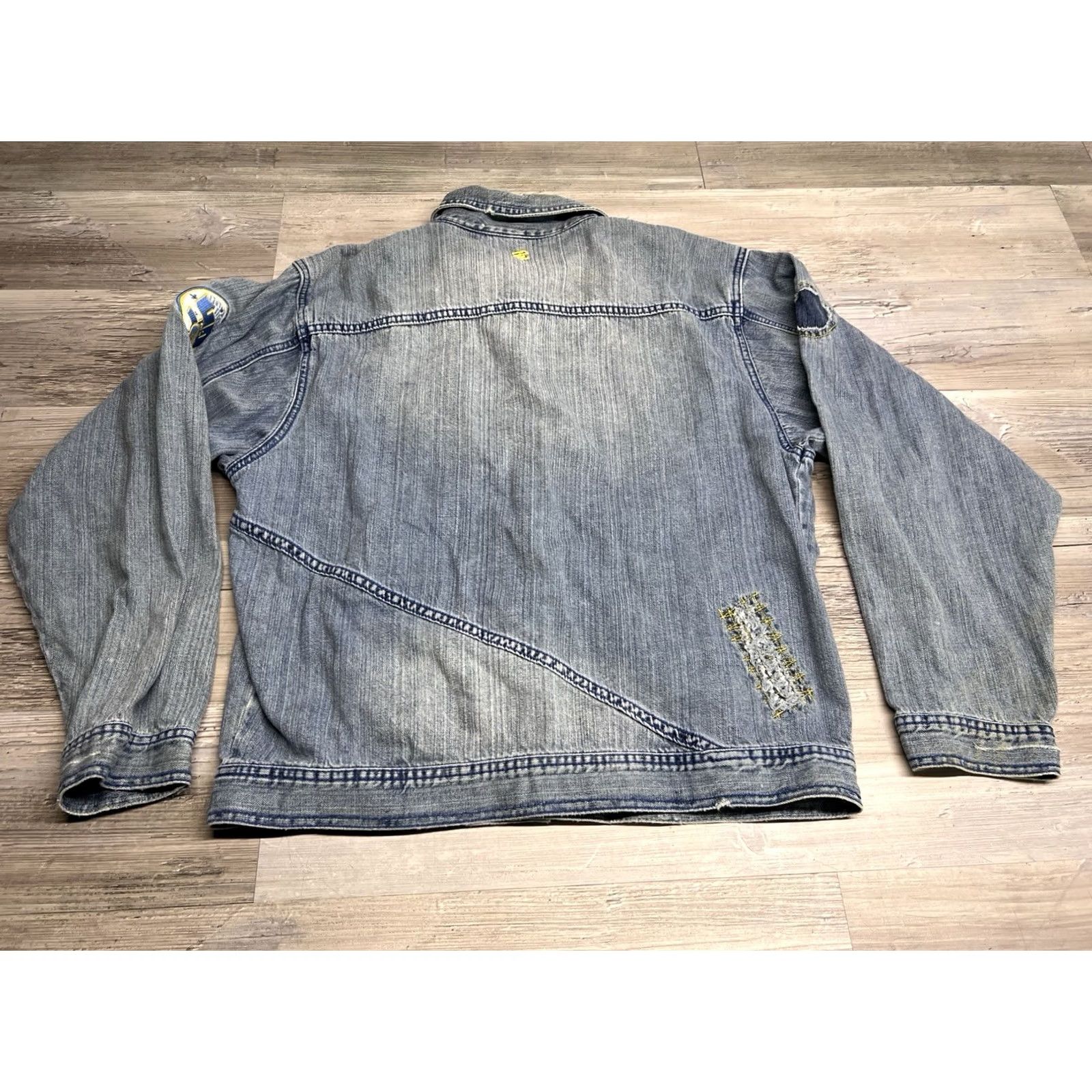 Rocawear Rocawear Denim Jacket Hip Hop Vintage Y2K Embroidered Patches Logo Mid-Length S/M Men Blue Jacket Size US S / EU 44-46 / 1 - 2 Thumbnail