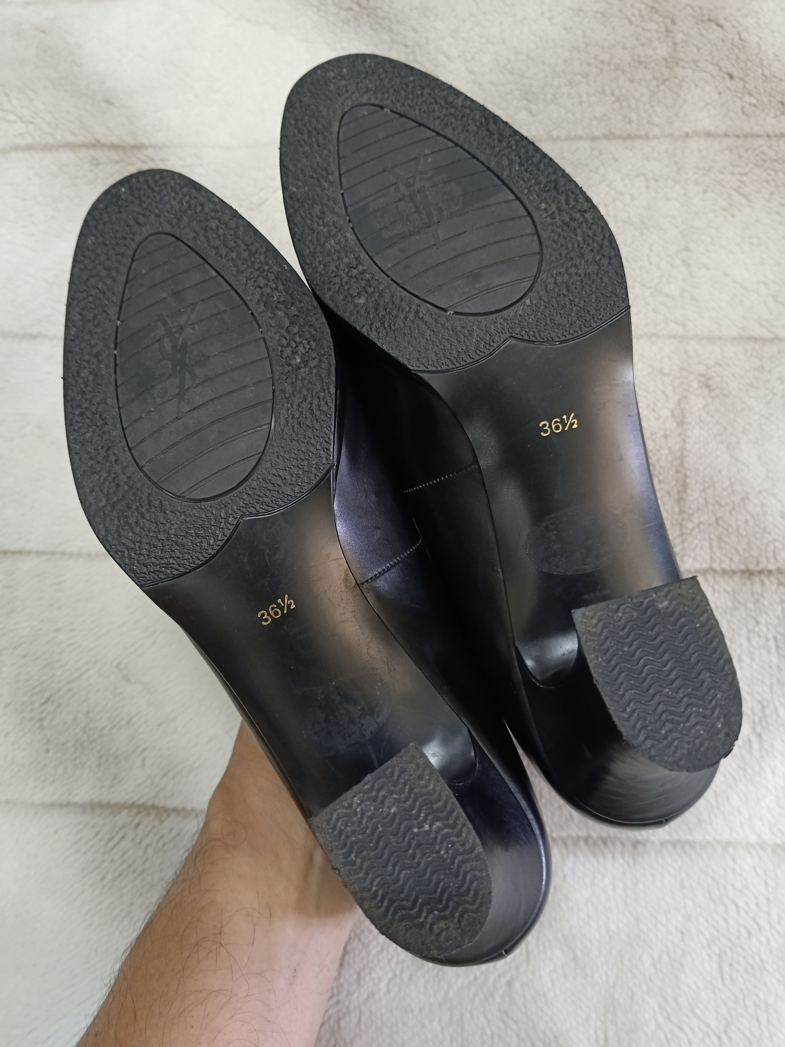 Yves Saint Laurent Yves Saint Laurent Leather Black Heels Size US 6.5 / IT 36.5 - 7 Thumbnail