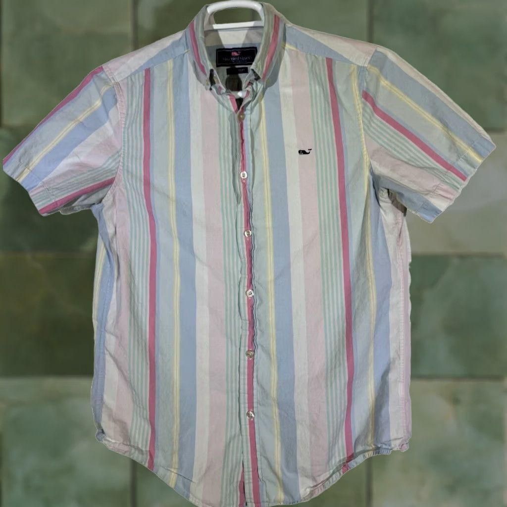 Vineyard Vines Vineyard Vines Mens Whale Shirt Small Multicolor Striped Cotton Button-Down Shirt Size US S / EU 44-46 / 1 - 1 Thumbnail