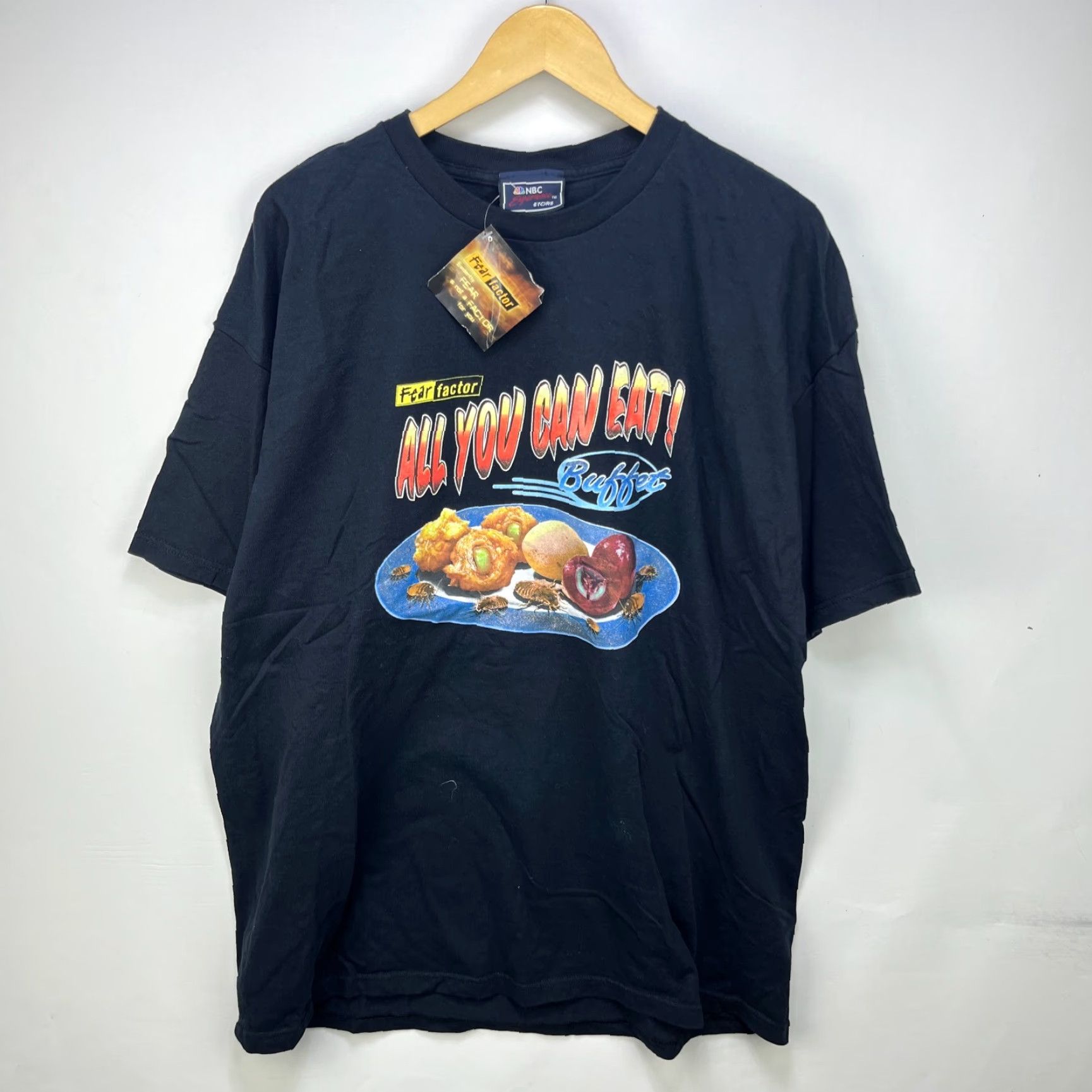 Vintage VINTAGE Fear Factor "All You Can Eat Buffet" NBC Promo T-Shirt 2XL Men Black Cotton Short Sleeve Crew Neck Shirt Size US XXL / EU 58 / 5 - 2 Thumbnail