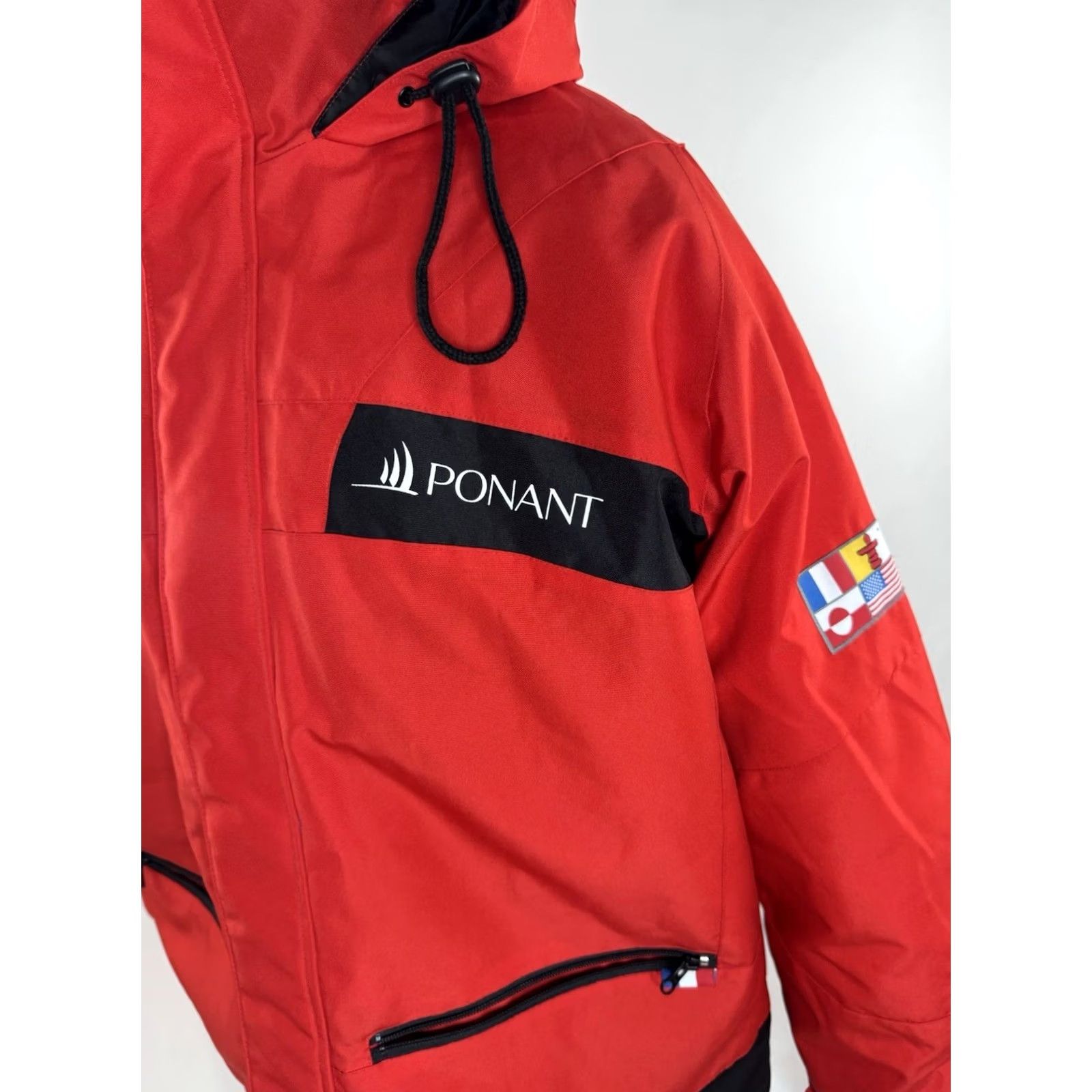 Vintage PONANT 88 Hooded Embroidered Mens L Polar Expedition Jacket Red Parka Size US L / EU 52-54 / 3 - 3 Thumbnail