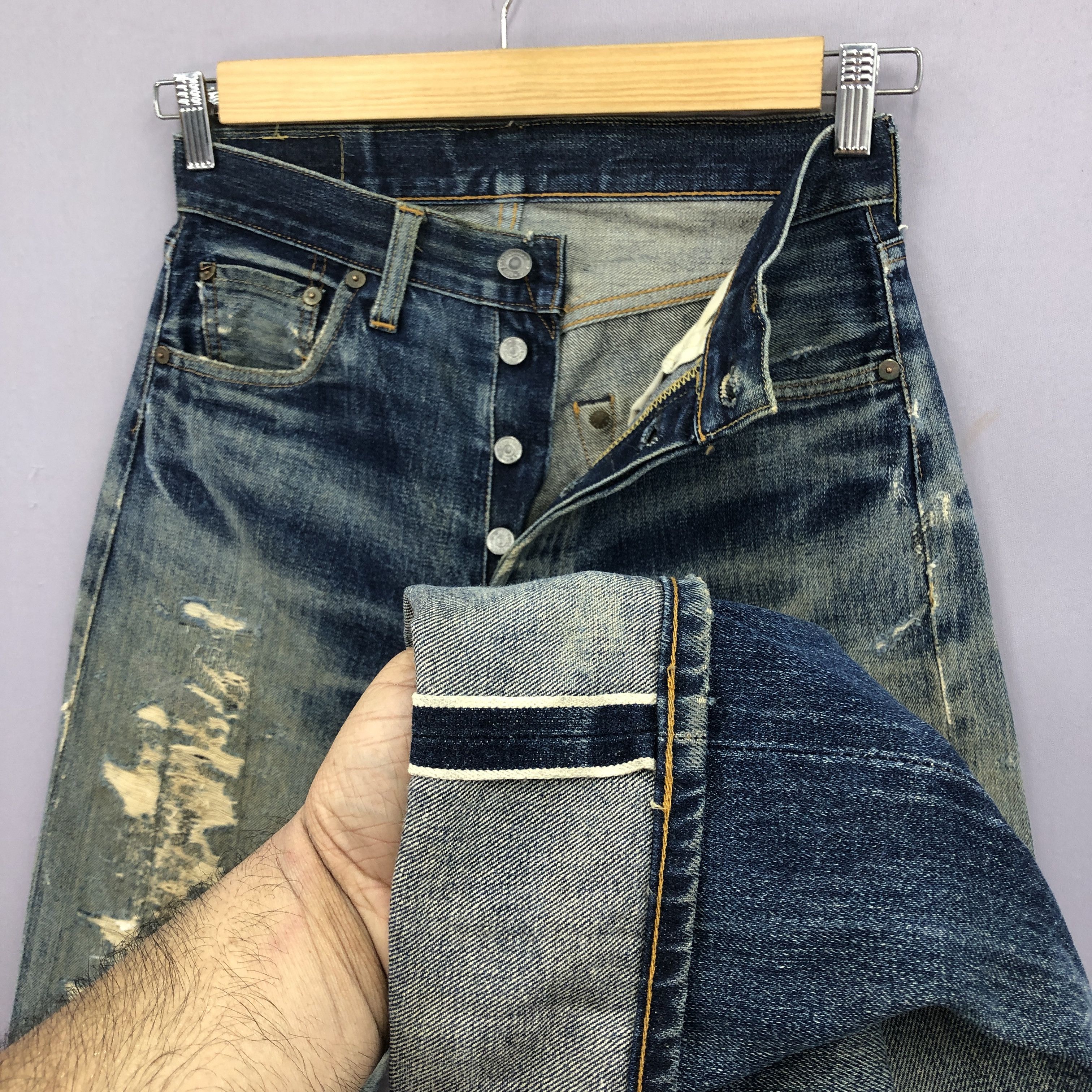 Levi's Vintage Levis 501xx Selvedge Jeans Distressed Faded Denim Size 28" / US 6 / IT 42 - 8 Thumbnail