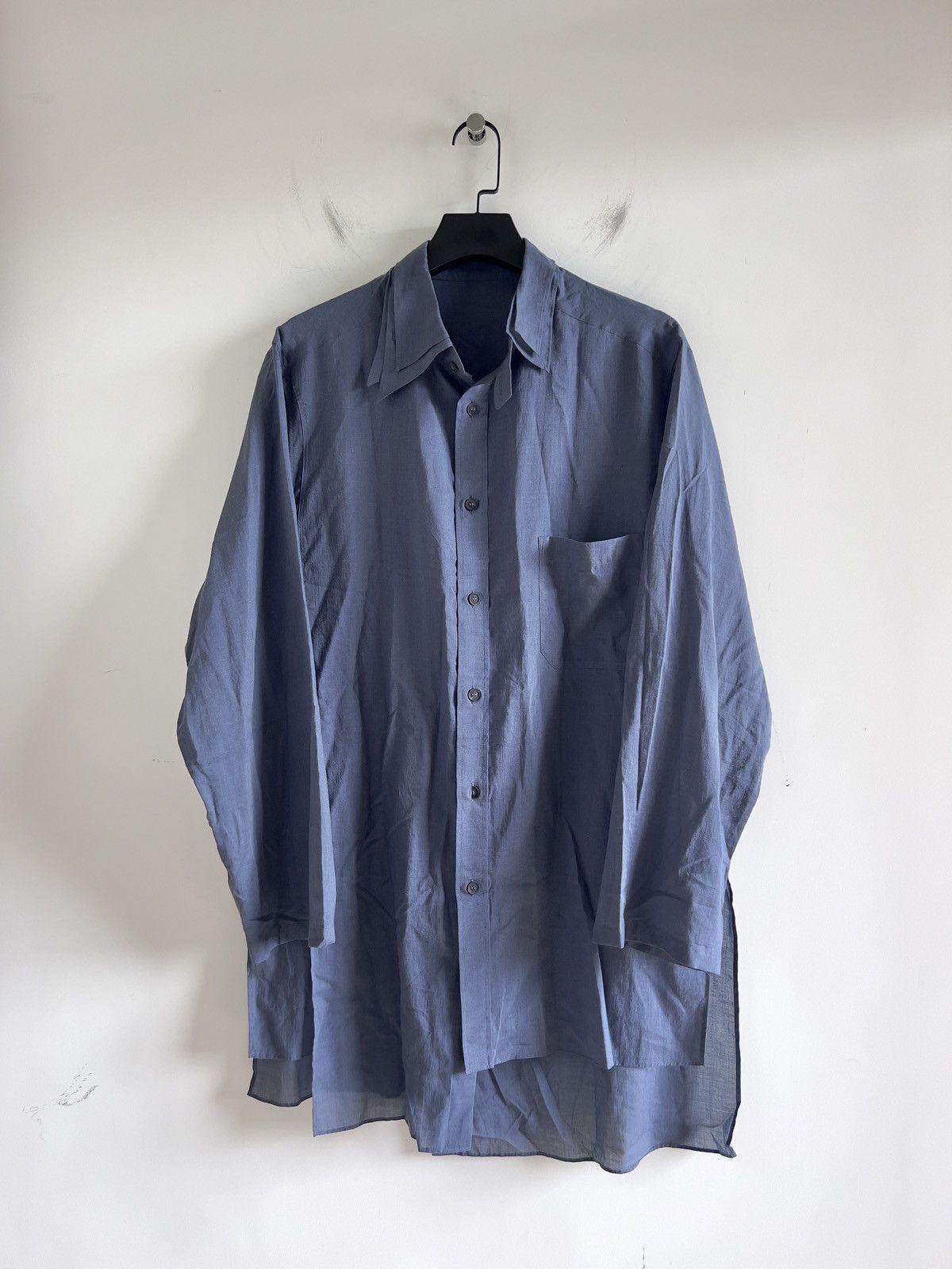Yohji Yamamoto Yohji Yamamoto Pour Homme - DOUBLE LAYER ASYMMETRY BLOUSE Size US L / EU 52-54 / 3 - 7 Thumbnail
