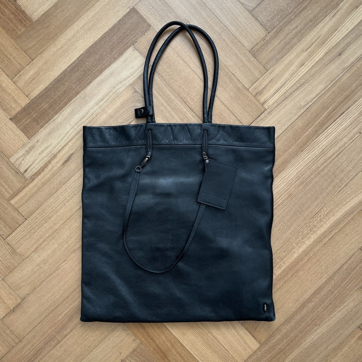 Helmut Lang Archive Leather Tote Bag in Black, Men's