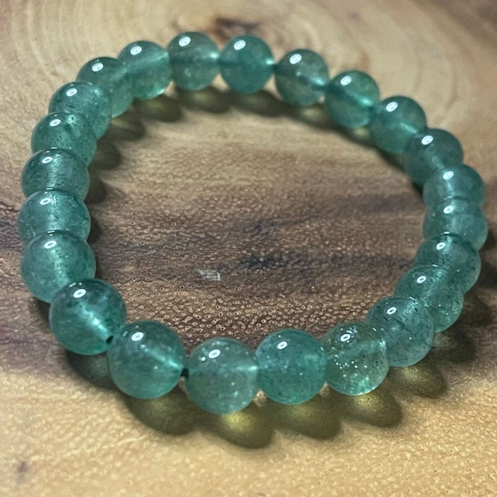 Other Green strawberry quartz beaded stretch bracelet 6mm 7.5”new Size ONE SIZE - 8 Thumbnail
