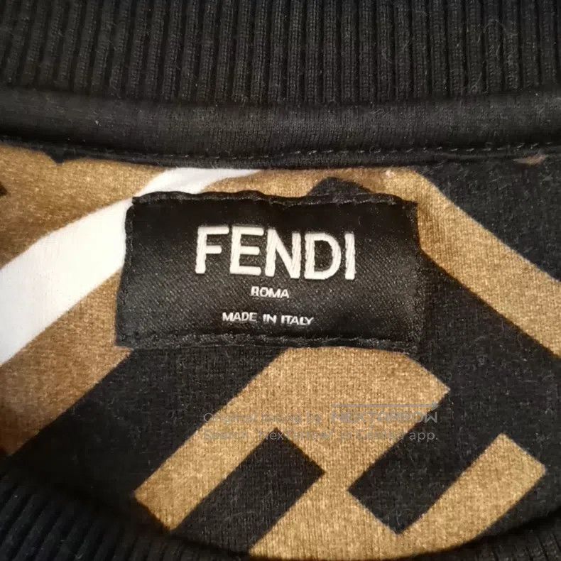 Fendi Fendi Letter print round neck long sleeve sweater - Brown Size US L / EU 52-54 / 3 - 9 Thumbnail
