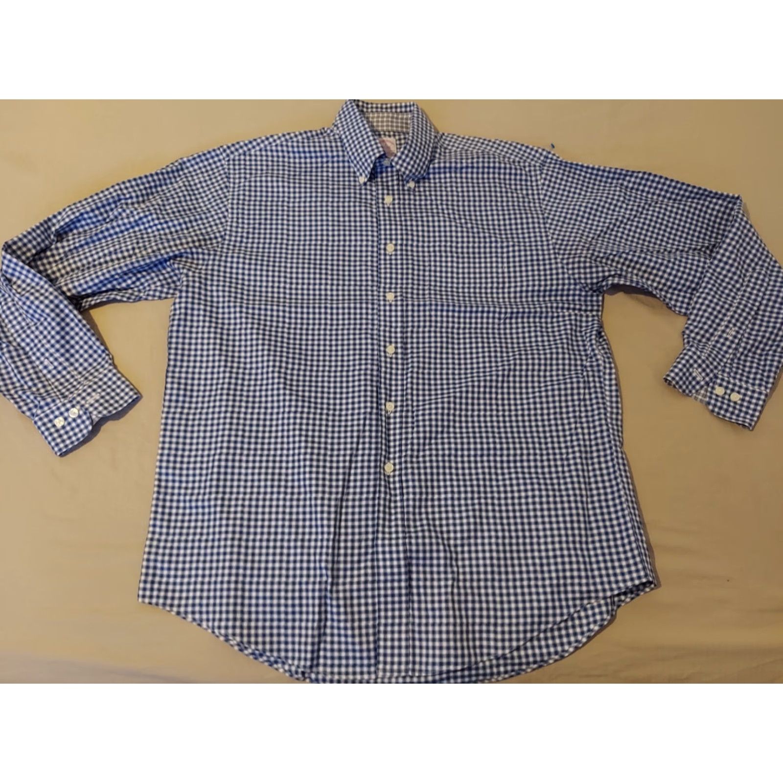 Brooks Brothers VINTAGE Brooks Brothers Dress Shirt L Men Blue Cotton Button Size 42R - 2 Thumbnail