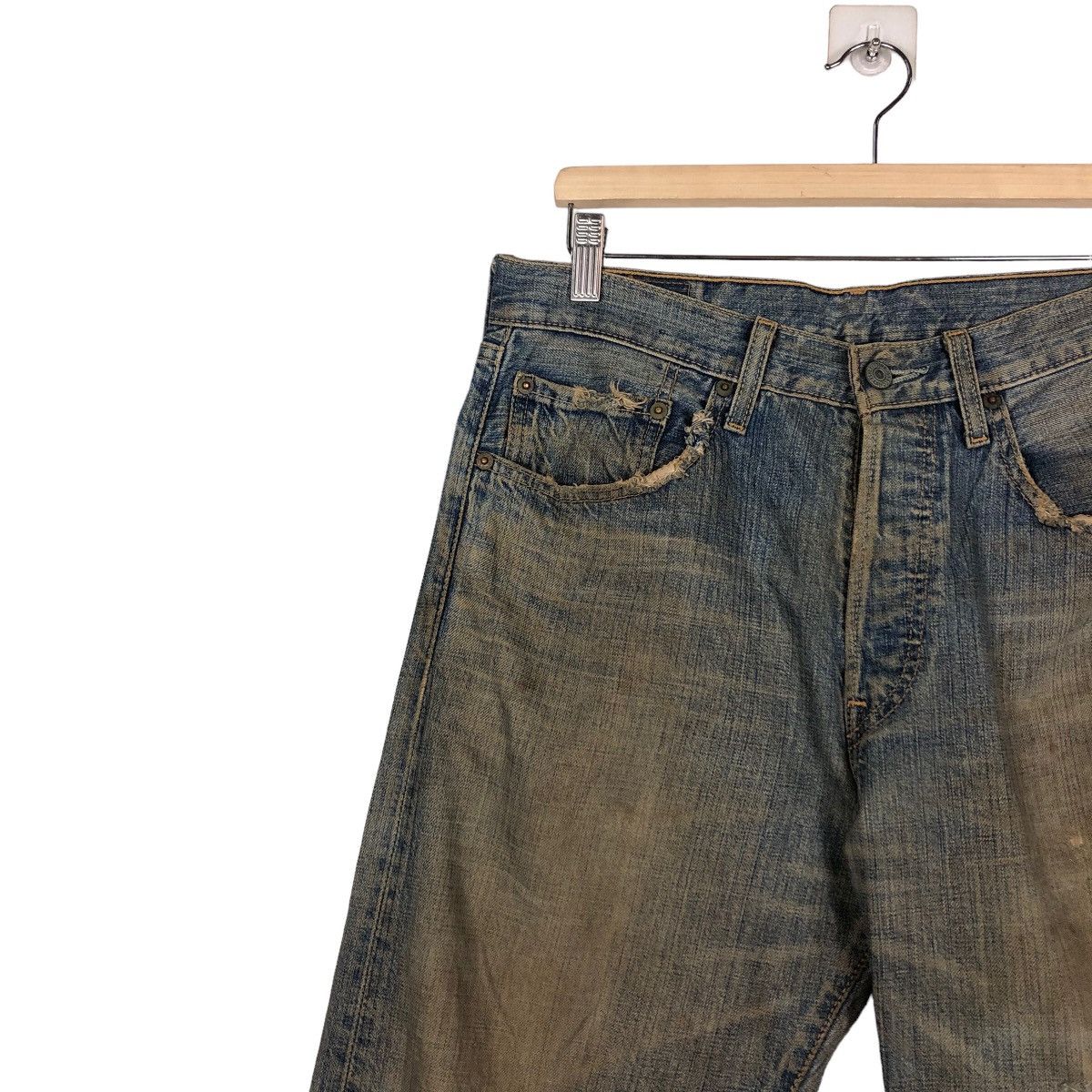 Levi's 🔥Vintage Distressed Denim Rusty Design Levi’s 501 Size US 32 / EU 48 - 7 Thumbnail
