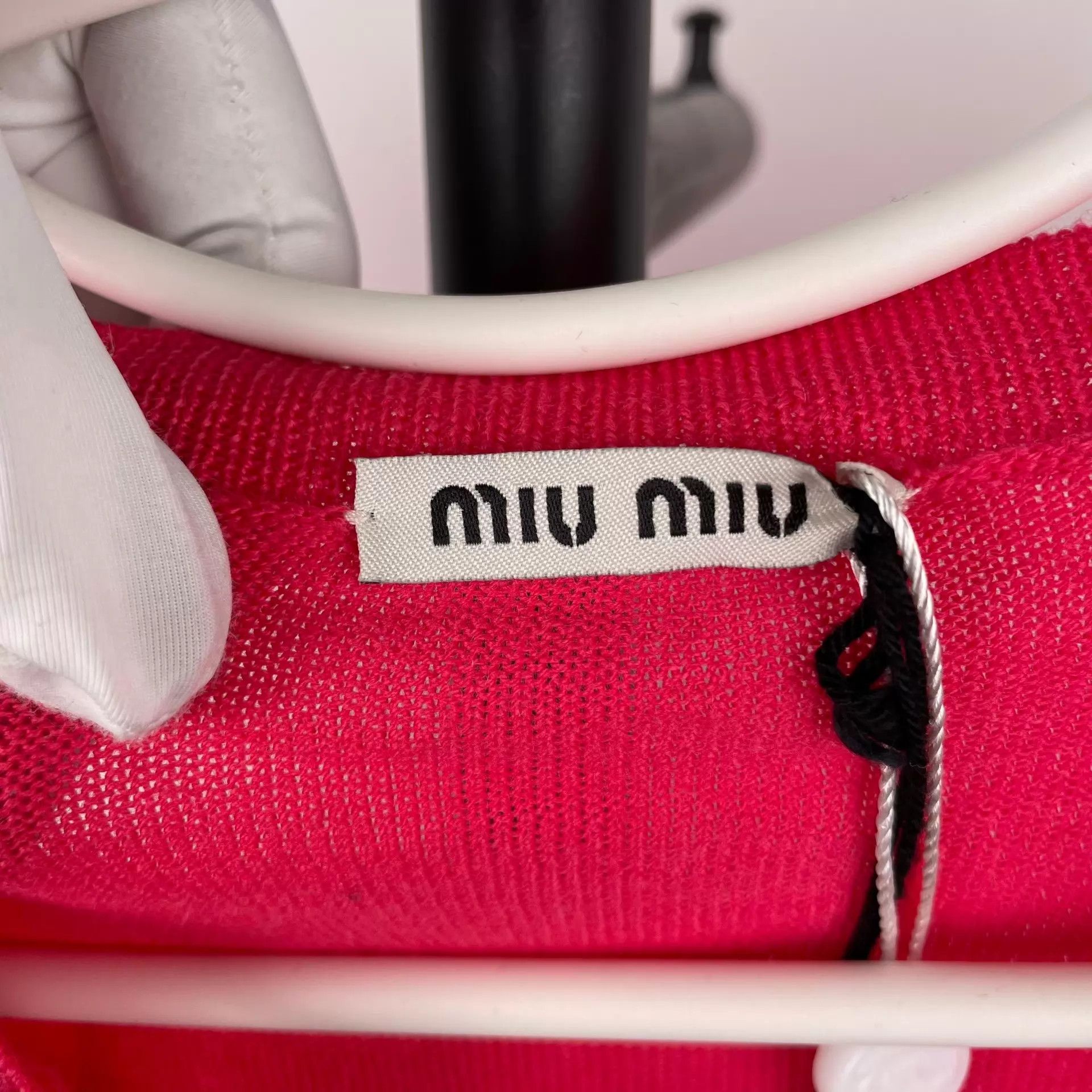 Miu Miu MIU MIU Red Long Sleeve Cardigan Size XS / US 0-2 / IT 36-38 - 4 Thumbnail