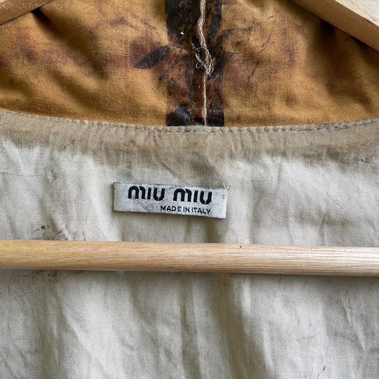 Miu Miu 💥Authentic Trashed Miu Miu Type Military Parka Belted Wax Size US M / EU 48-50 / 2 - 13 Thumbnail