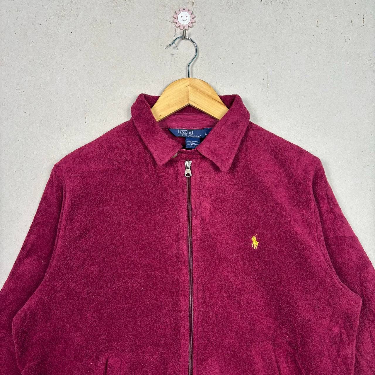 Polo Ralph Lauren Vintage Polo Ralph Lauren Burgundy Red Zip Up Fleece Jacket Size US L / EU 52-54 / 3 - 3 Thumbnail