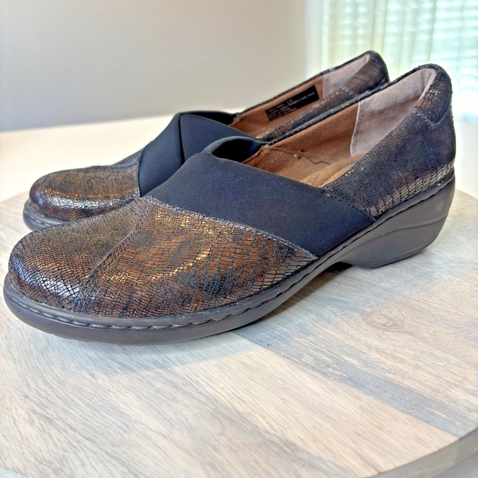 & Other Stories COBB HILL 8 Brown Leather w Black Closed Heel Clogs Shoes Size US 8 / IT 38 - 3 Thumbnail